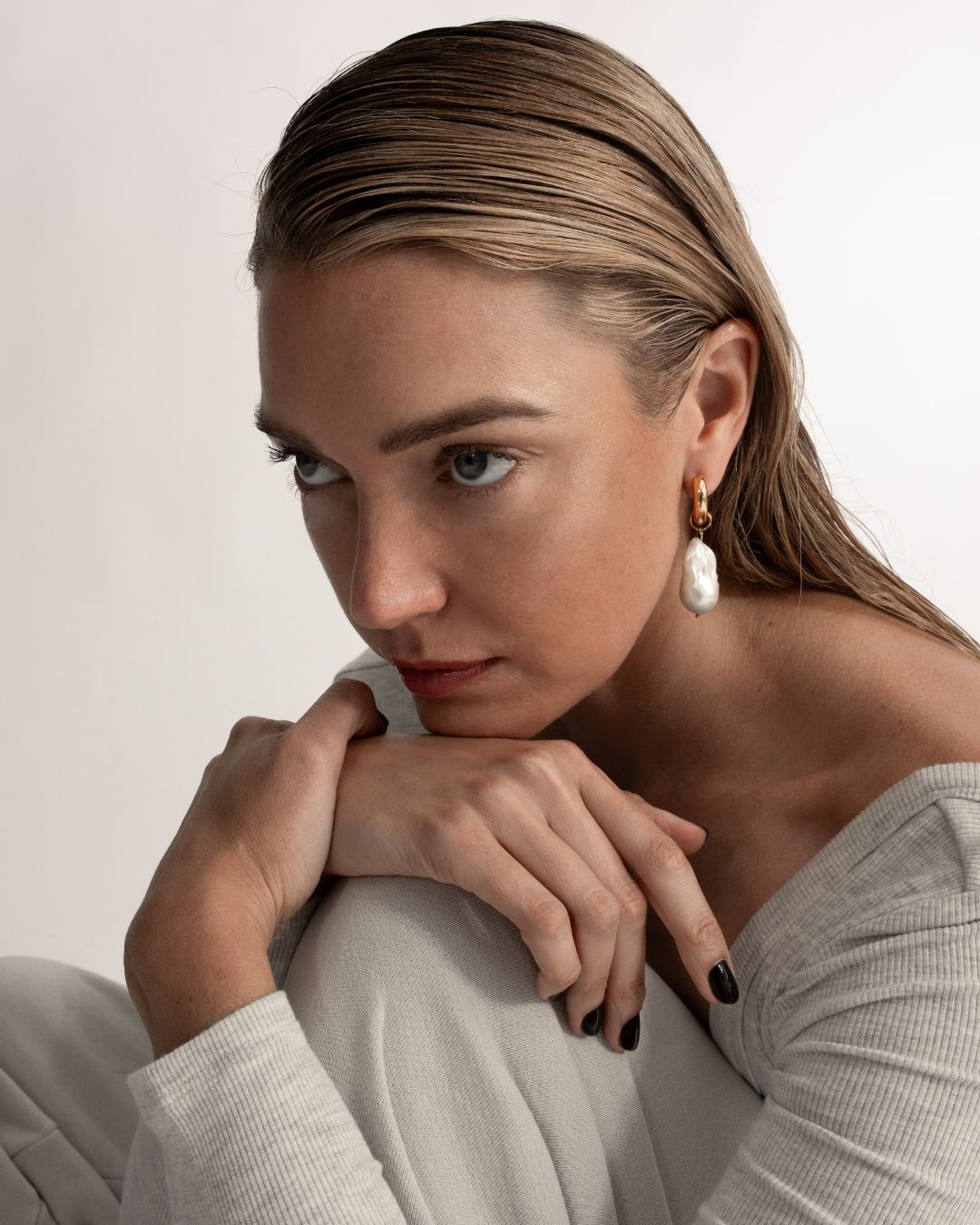 Freshwater Pearl Capri Hoop Earrings