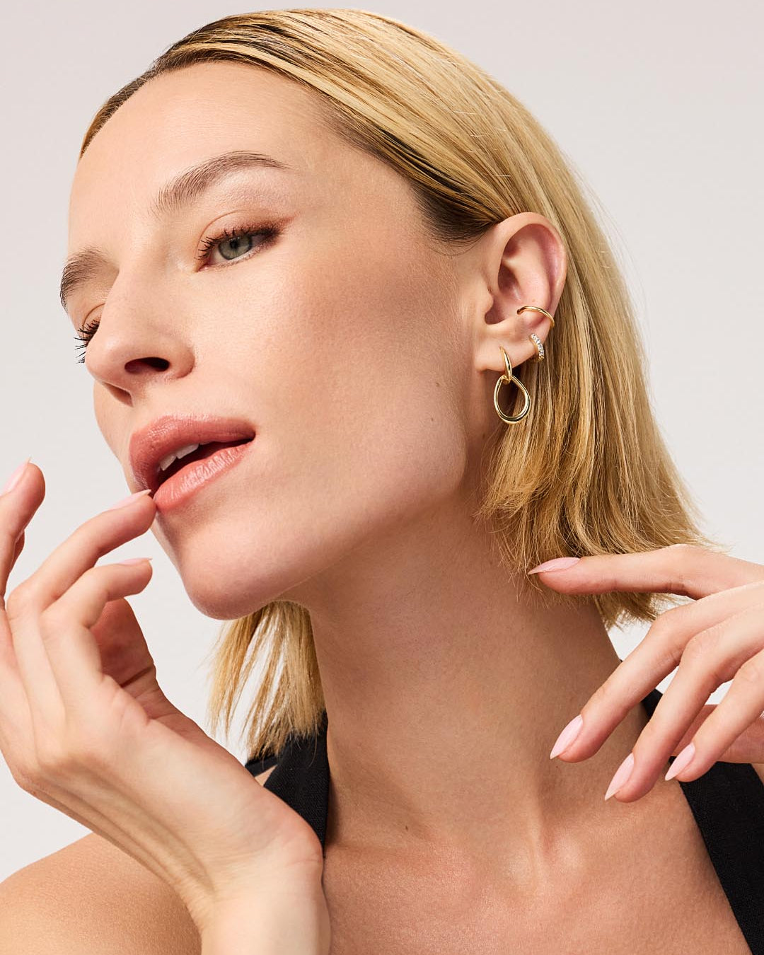 Gold Drop Earrings - Sage