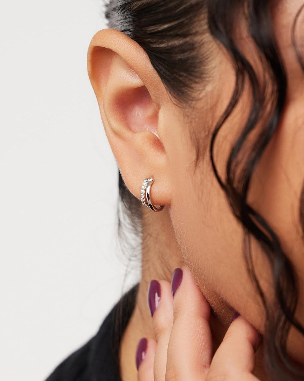 Double Hoop Earrings - Toda Mini Silver