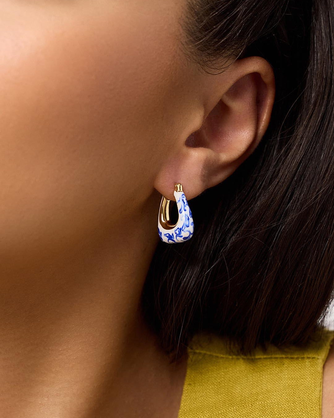 Statement Earrings - Dakota Marble Blue