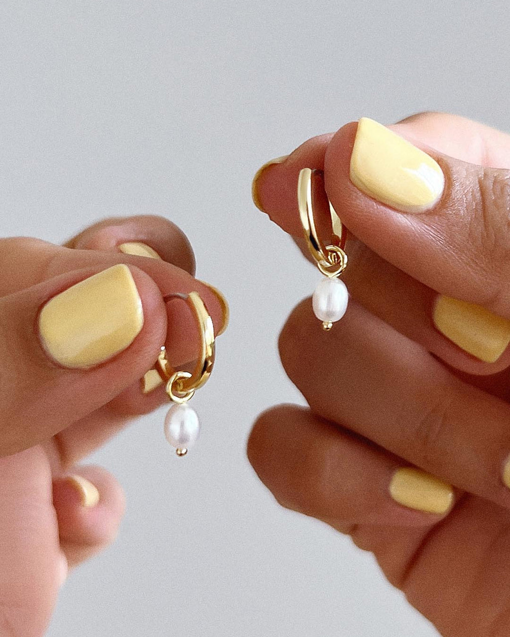 Pearl Huggie Hoops - Frida