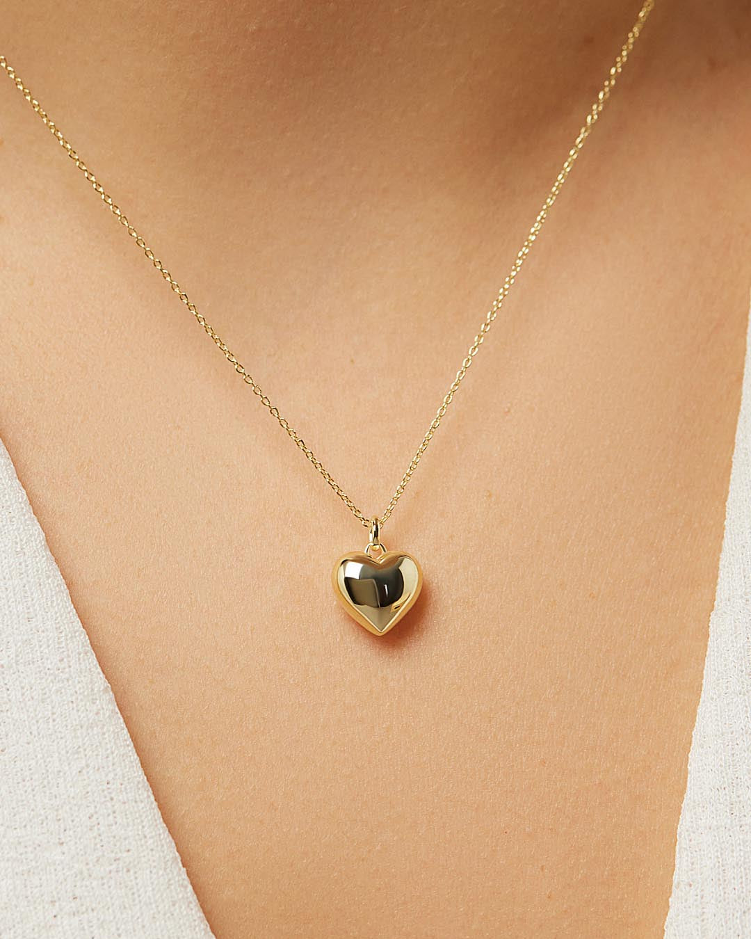 Gold Heart Necklace - Lev Small