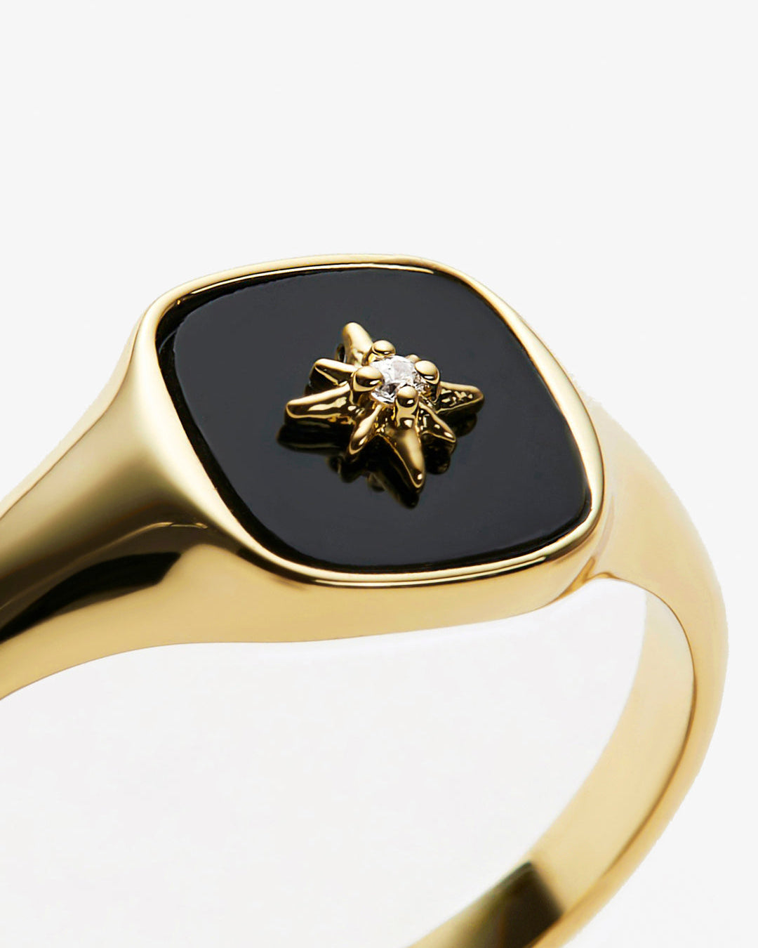 Gold Signet Ring - Amara Black