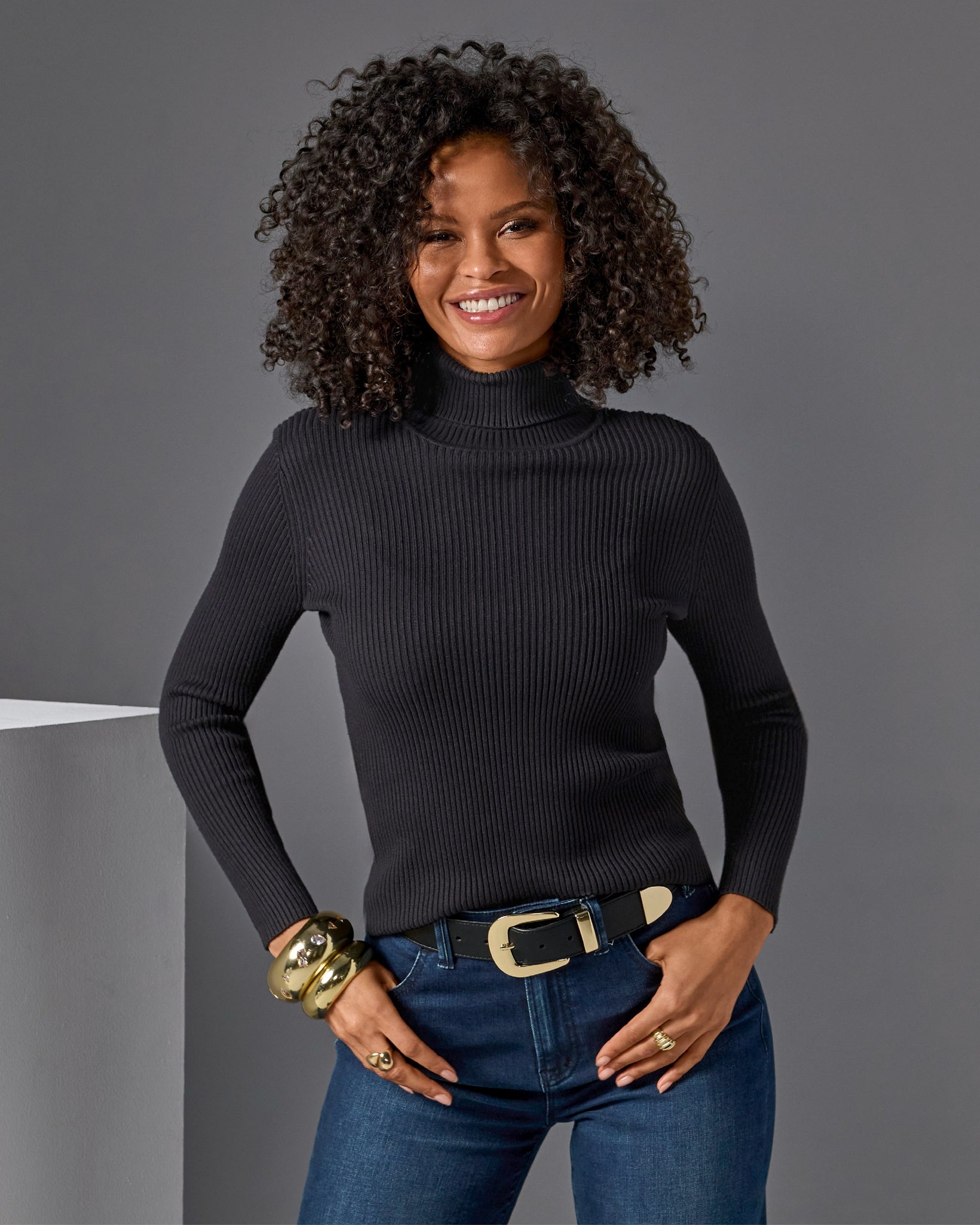 Ribbed Turtleneck Sweater Proper Black