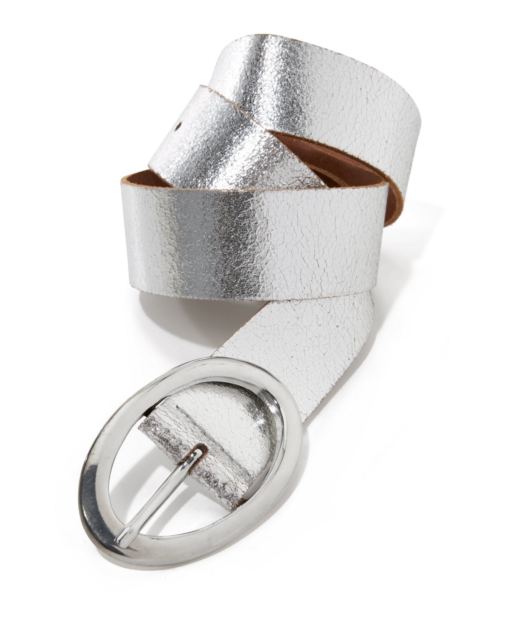 Classic Leather Belt Silver