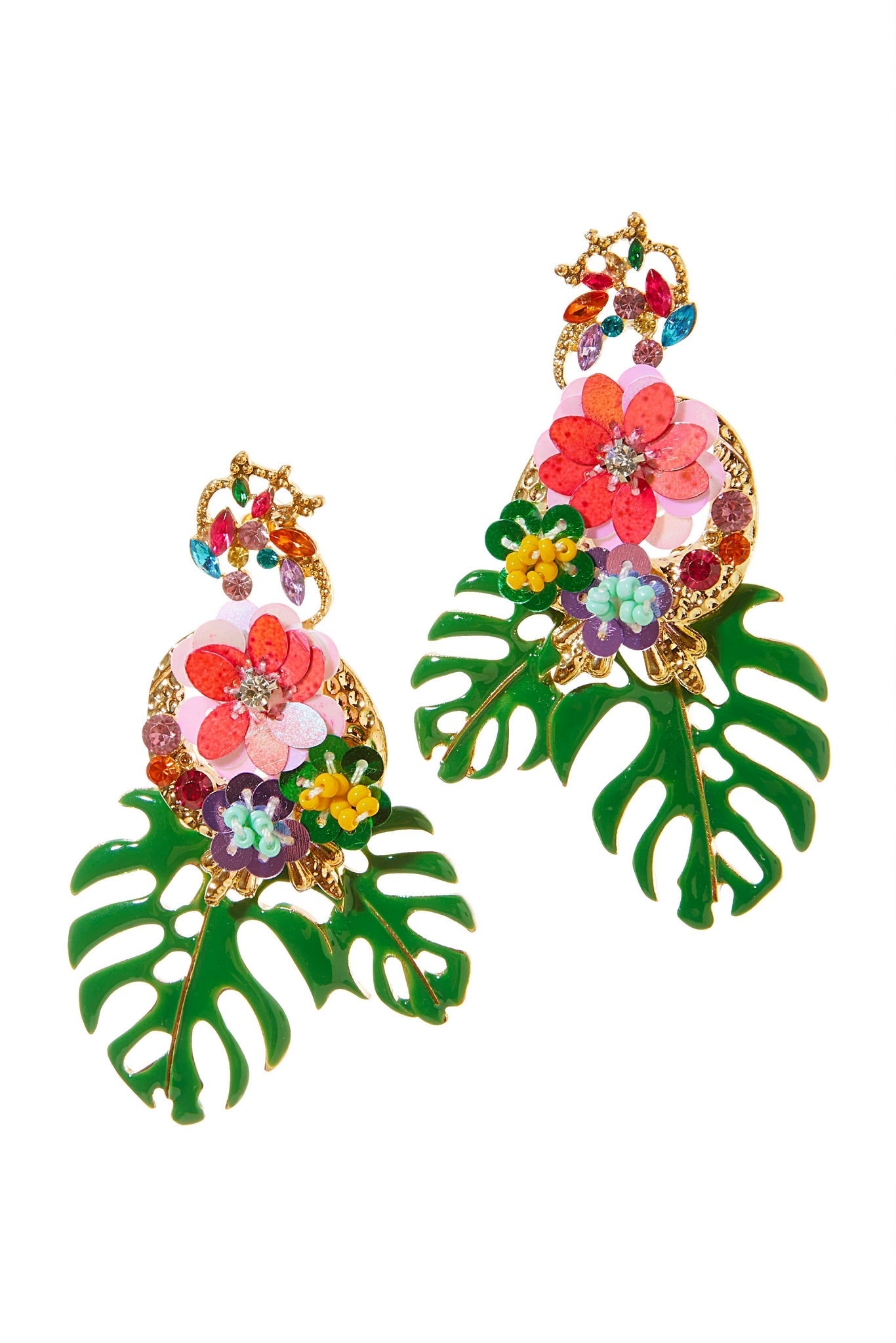 Beaded Tropical Earring Multi
