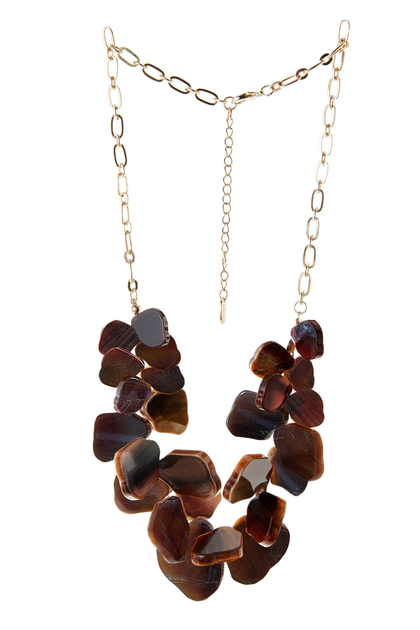 Natural Tones 3D Necklace Brown Multi