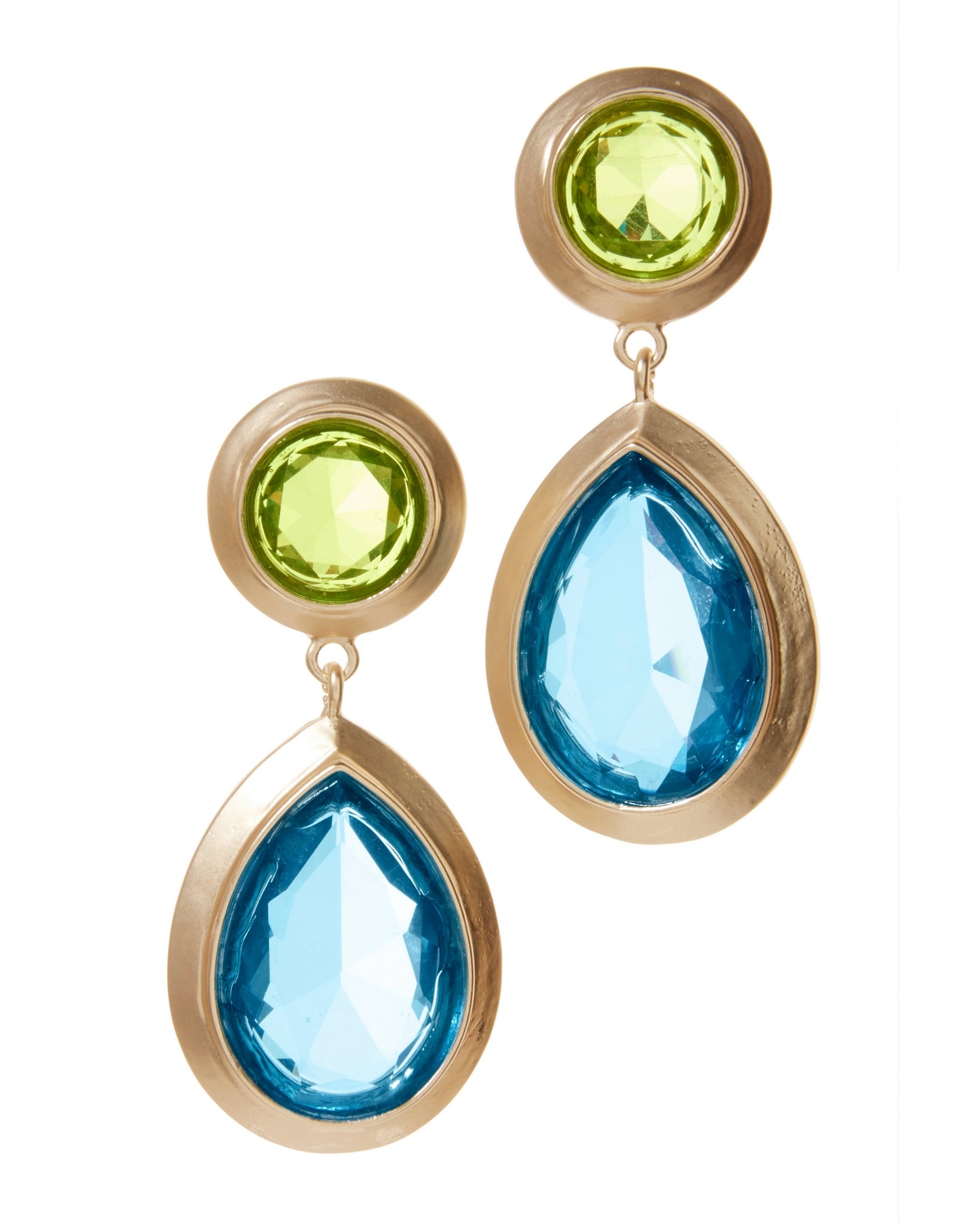 Gem Drop Earring Green Multi