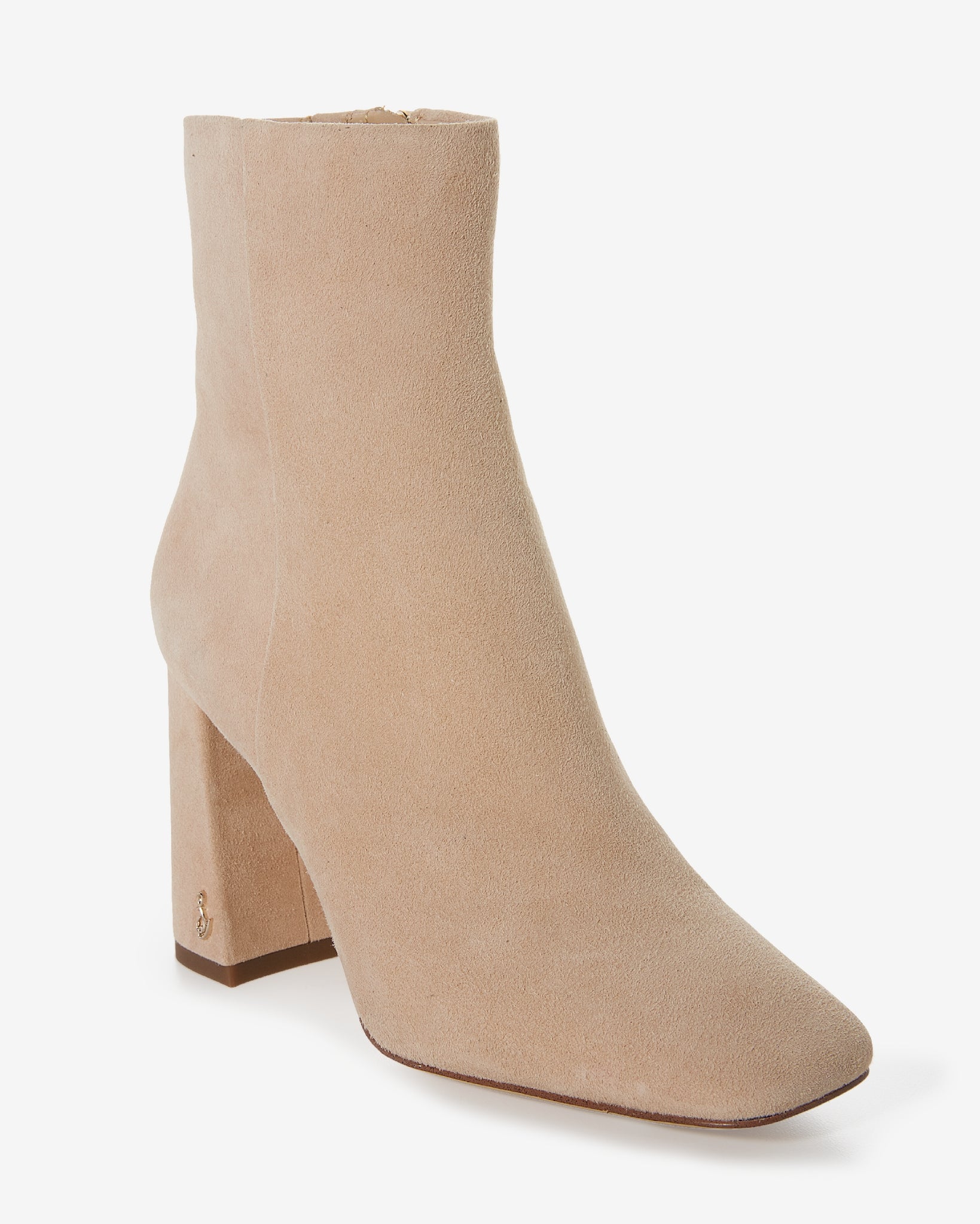 Square Toe Heeled Bootie Light Natural