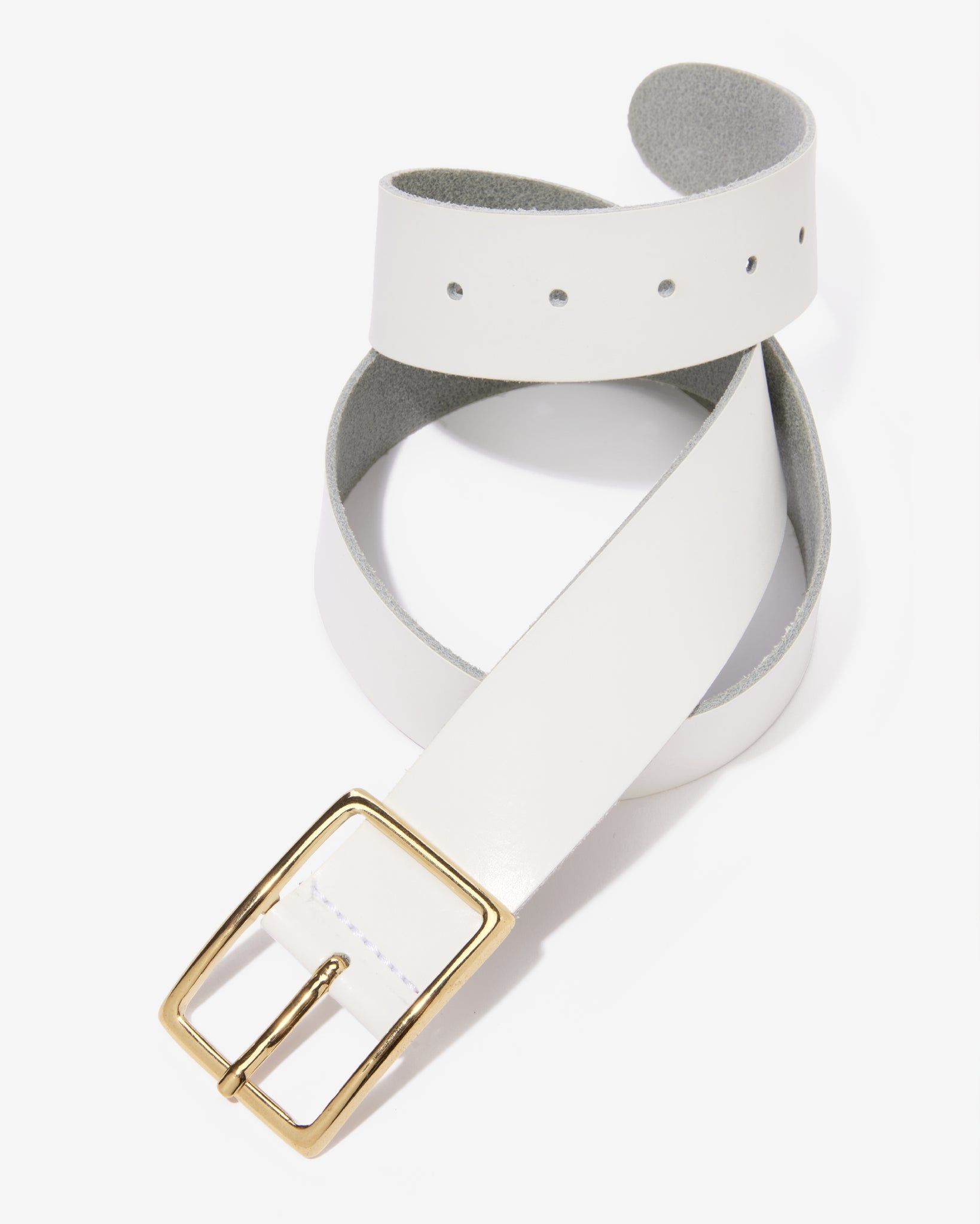 Modern Classic Leather Belt White