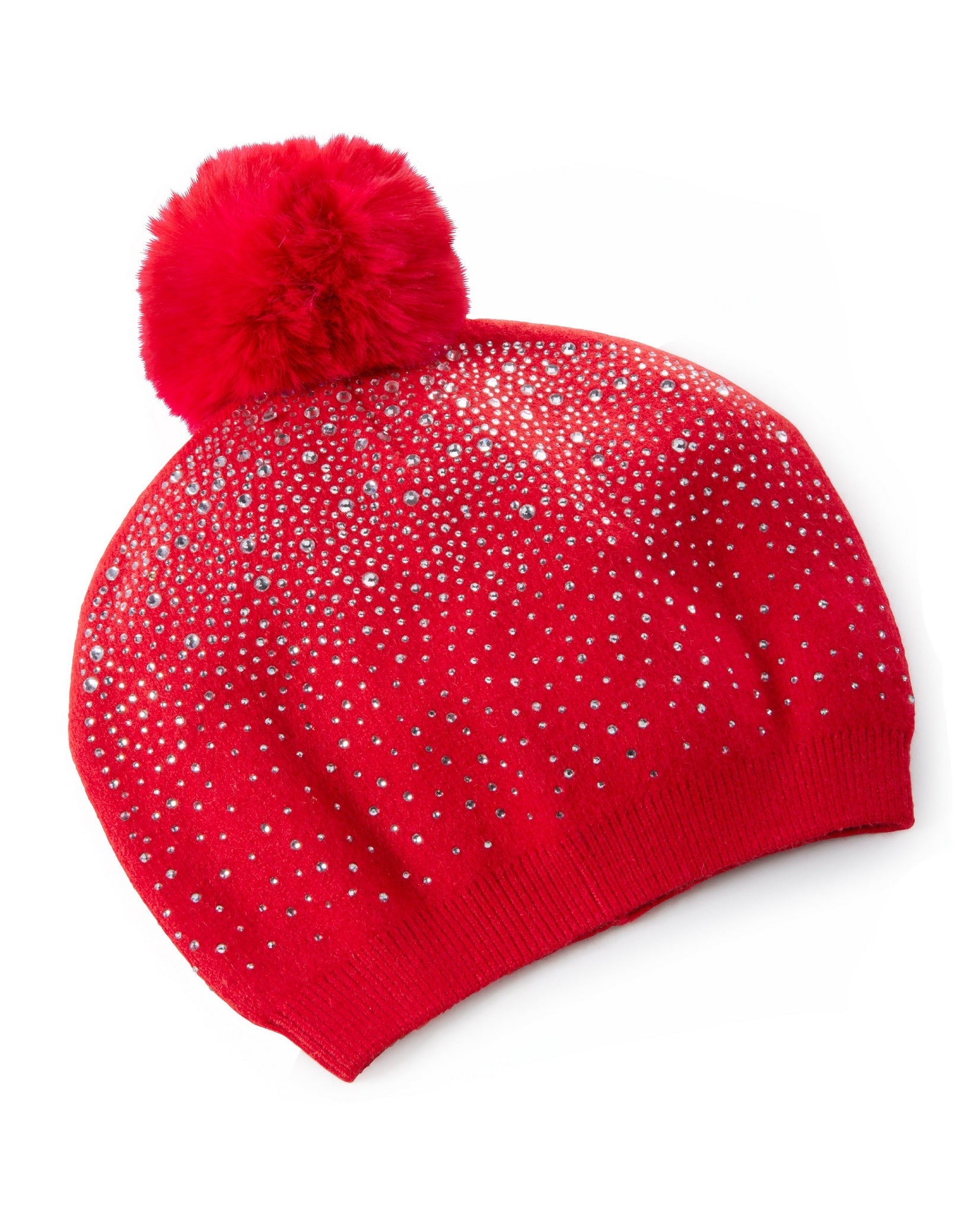 Embellished Beanie Red/Silver