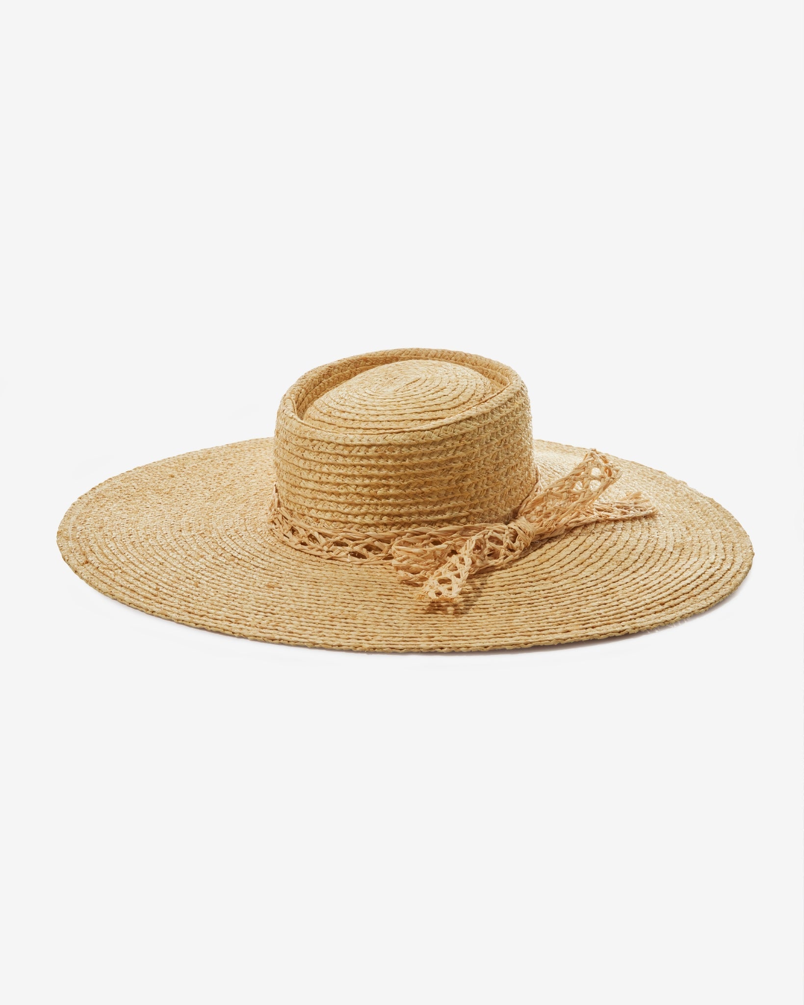 Wide Brim Straw Tie Hat Natural