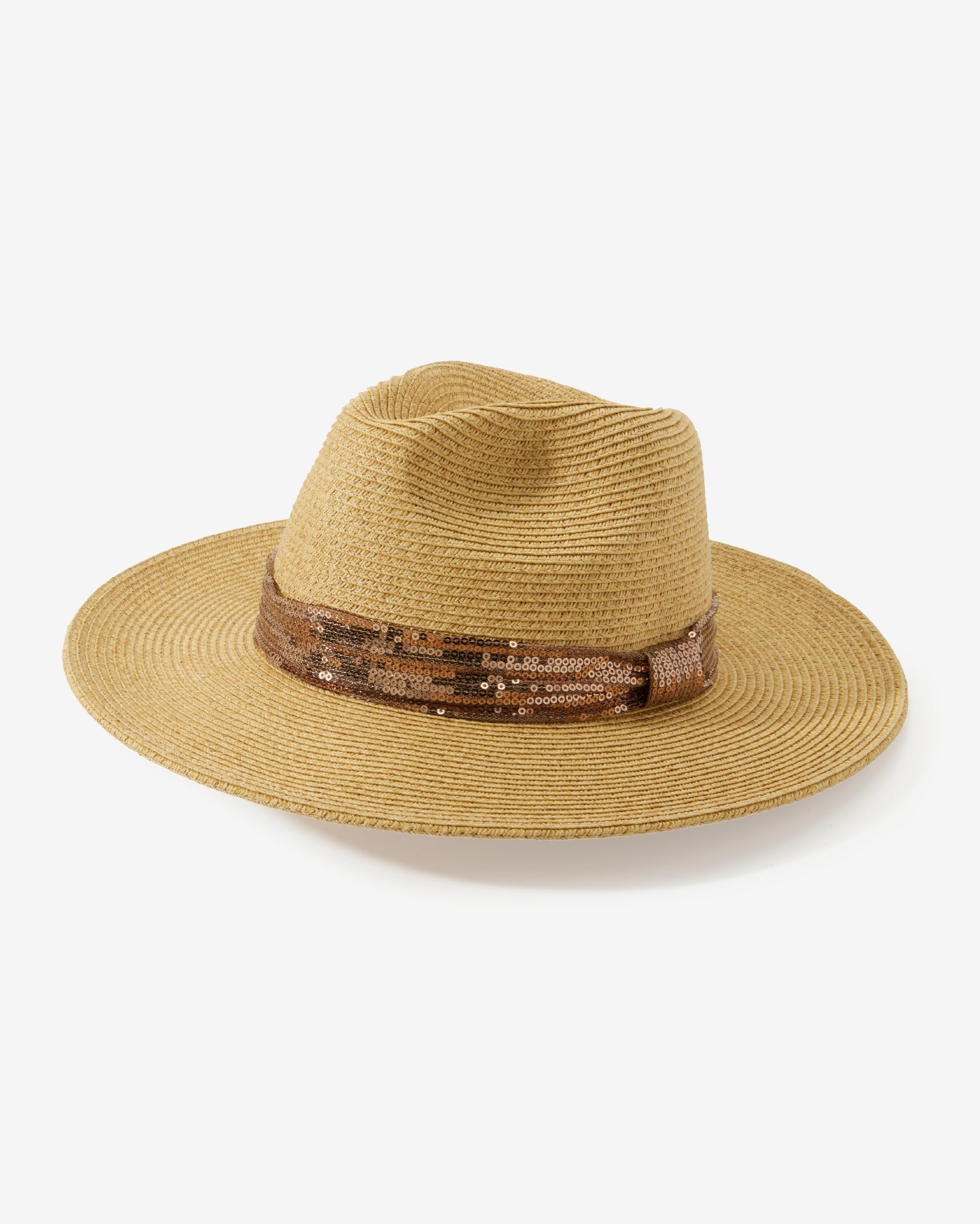 Sequin Straw Hat Natural
