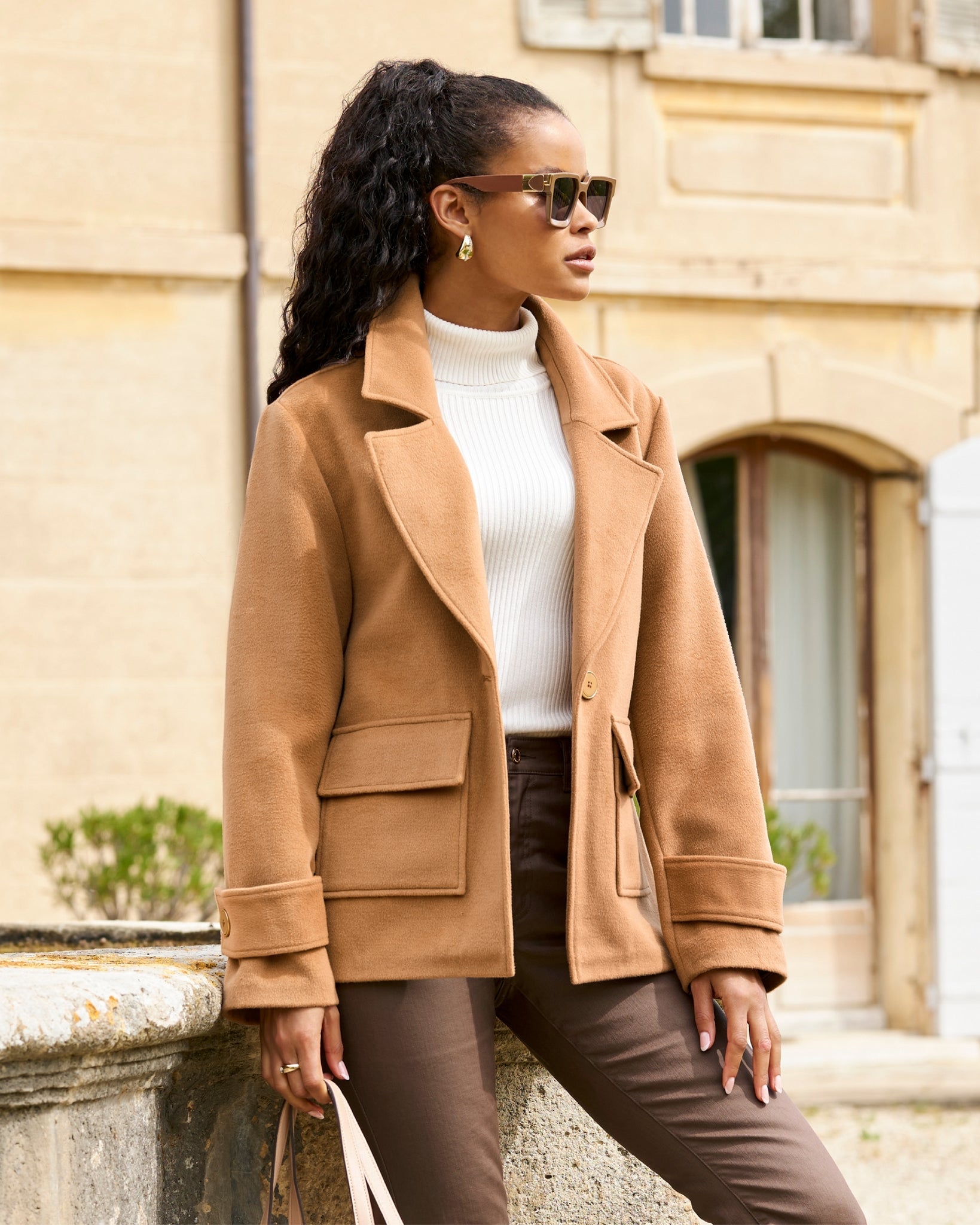 Chic Lady Coat Camel