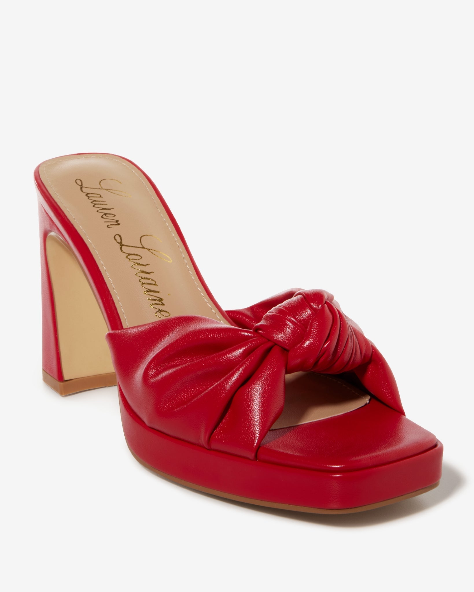 Knotted Strap Heel Red