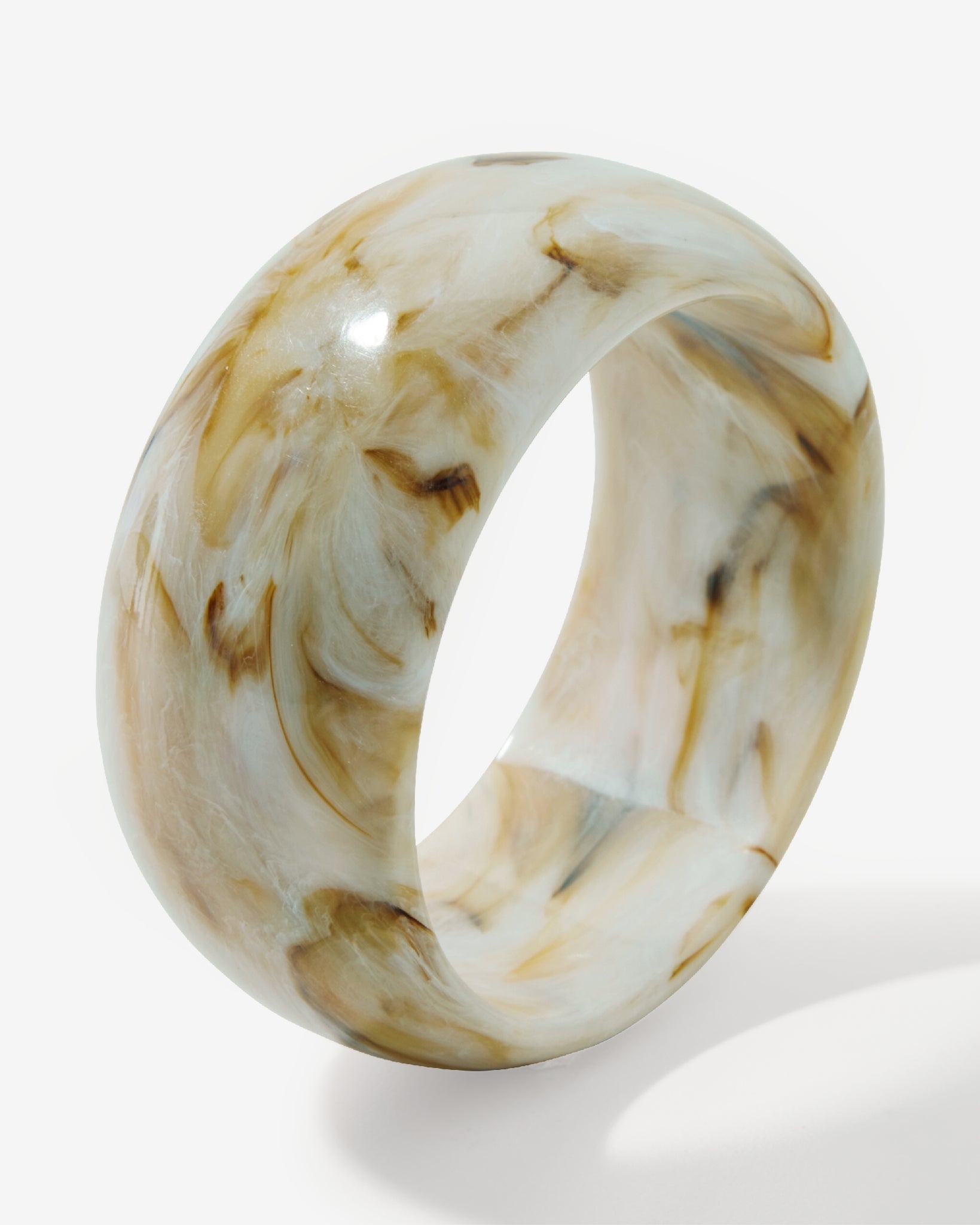 Marbled Acrylic Bangle Off White