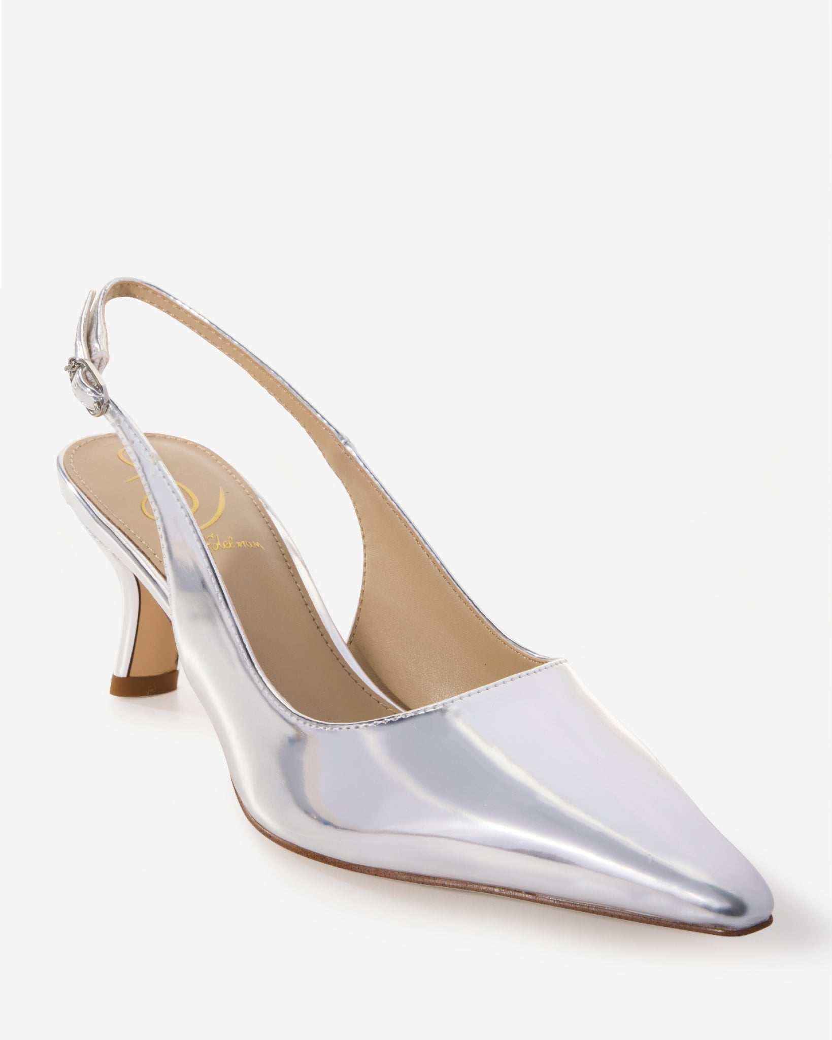 Sling-Back Kitten Heel Silver