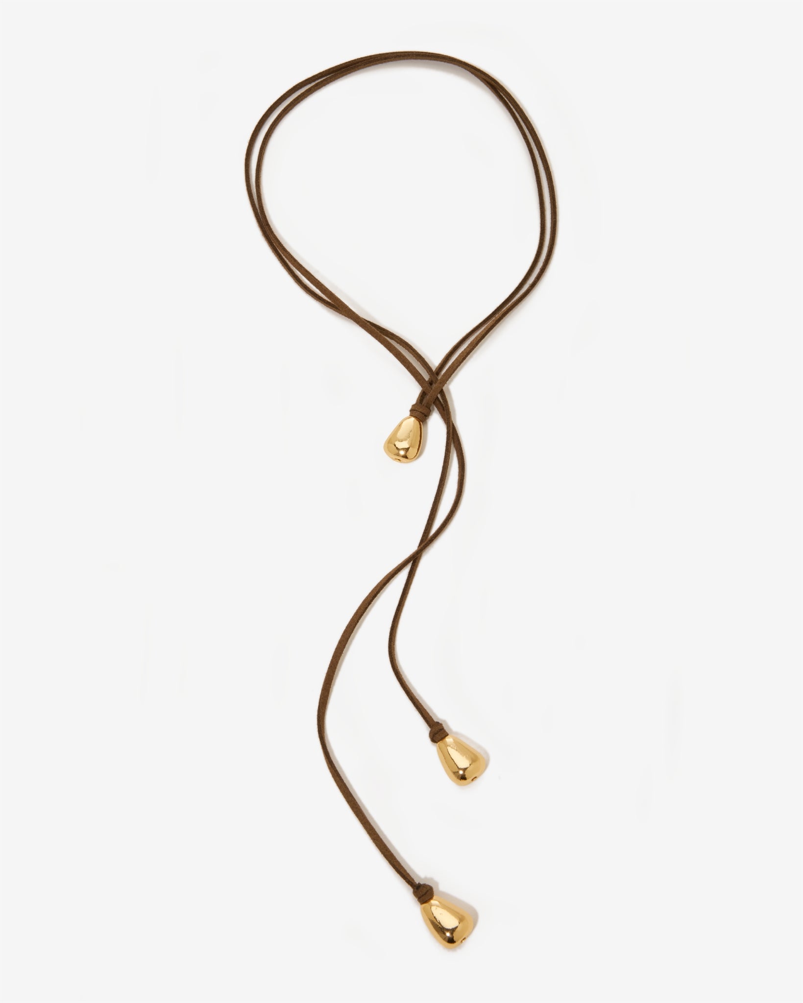 Suede Tie Necklace Brown