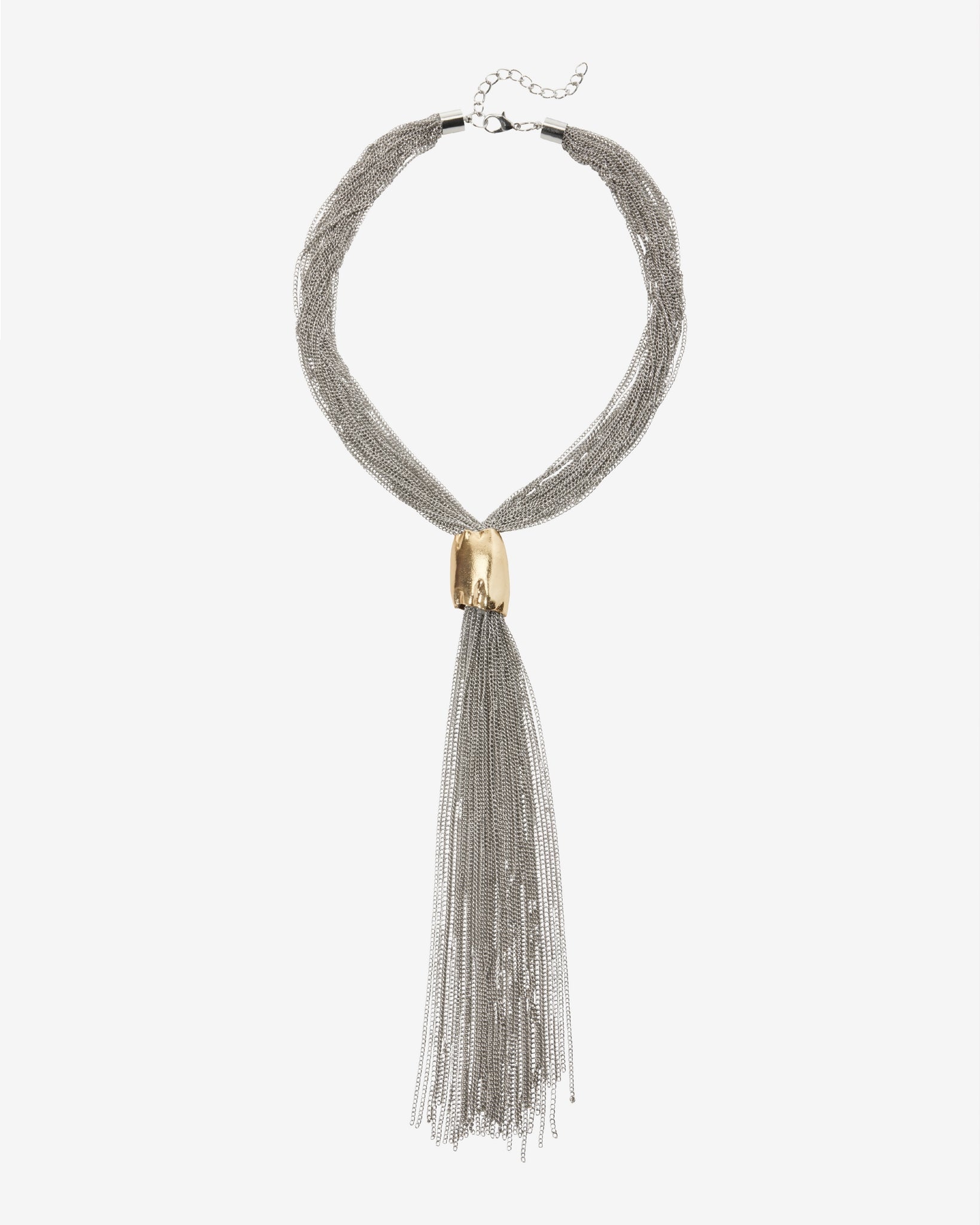 Mixed Metals Drop Necklace Silver/Gold