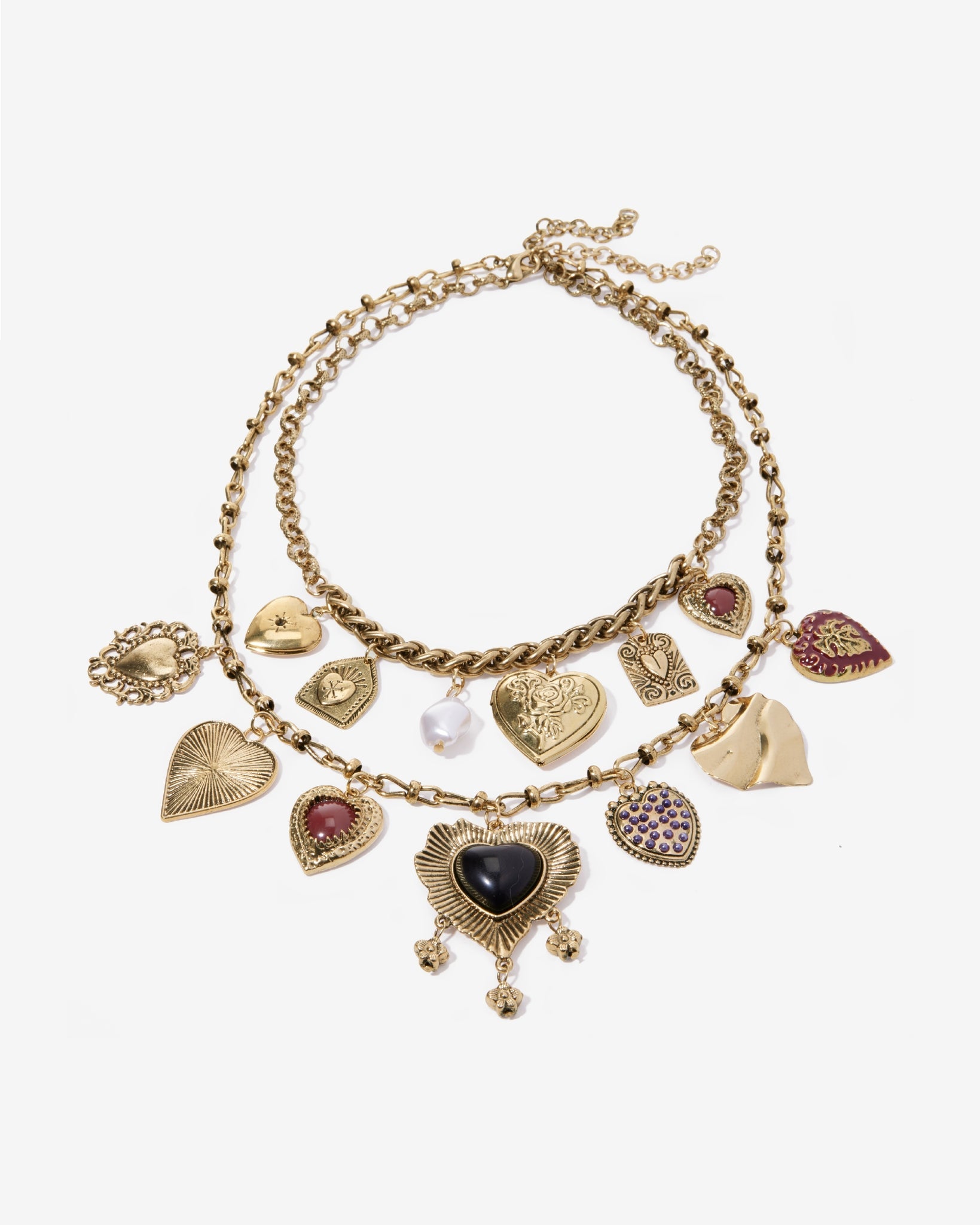 Charm Statement Necklace Gold
