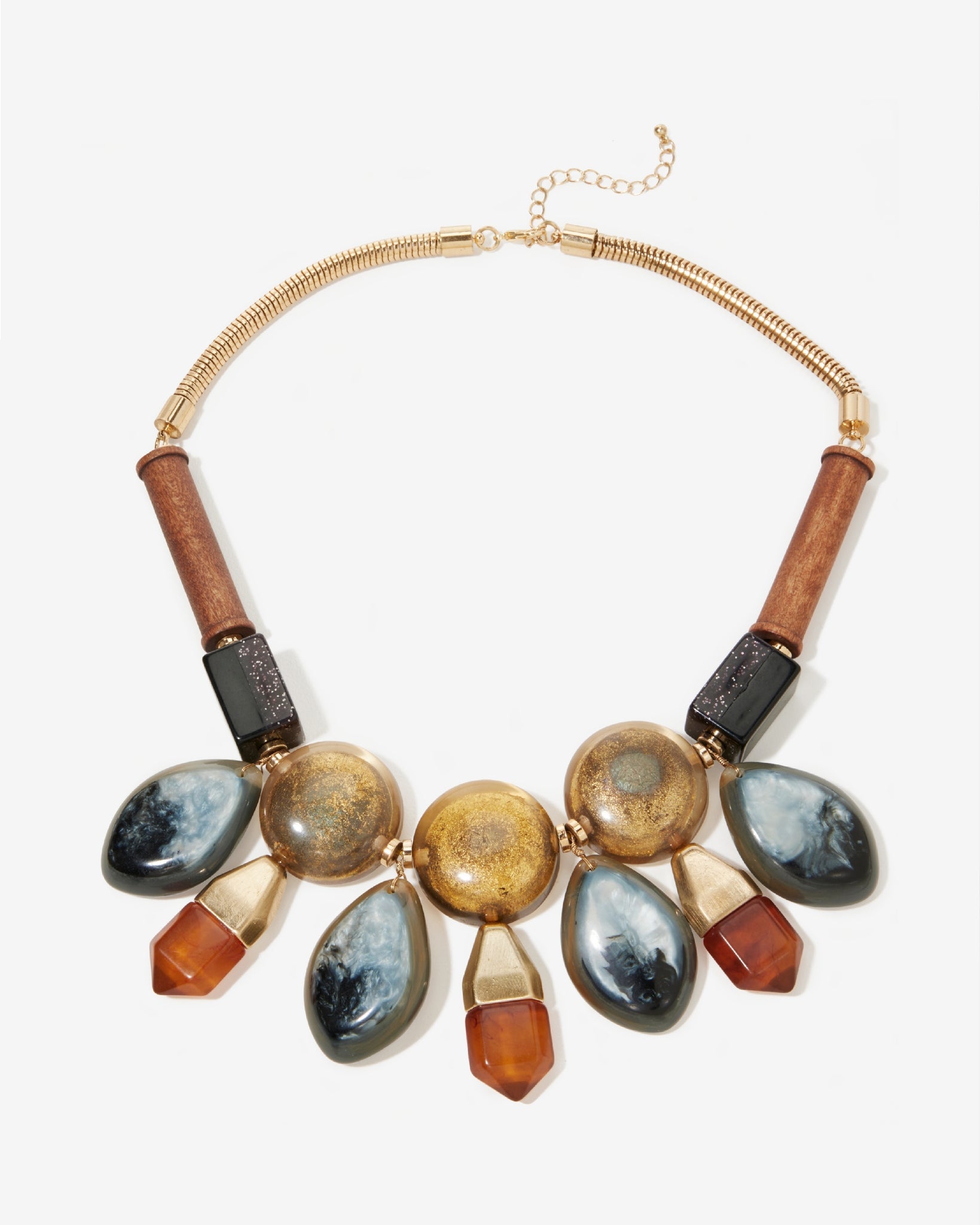 Fall Statement Necklace Brown Multi