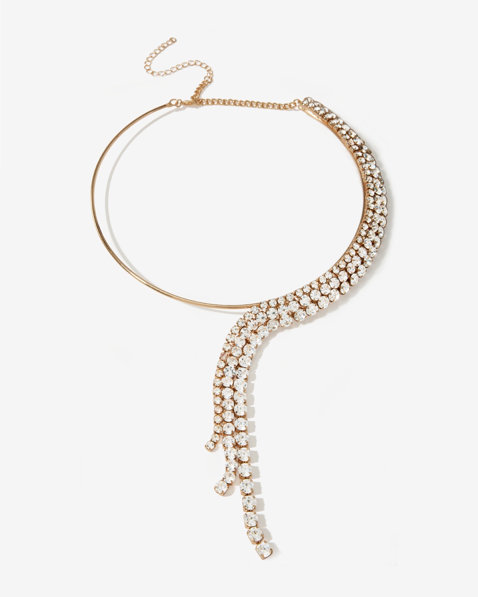 Placed Gem Necklace Gold