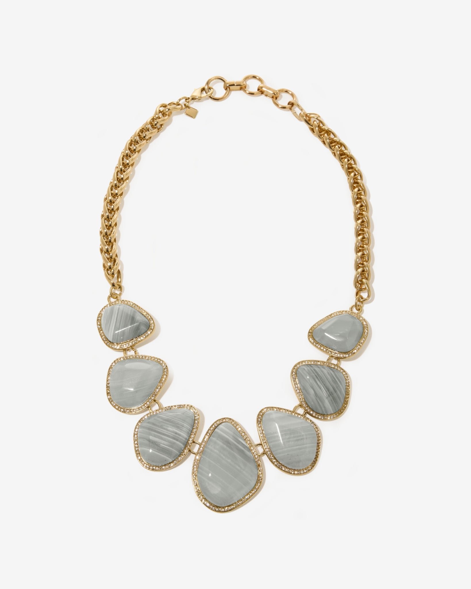Winter Stone Statement Necklace Gold