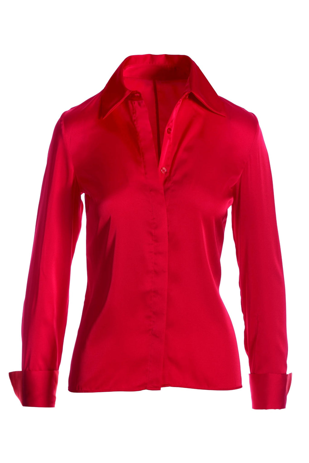 Sophia Button-Up Charmeuse Blouse French Kiss