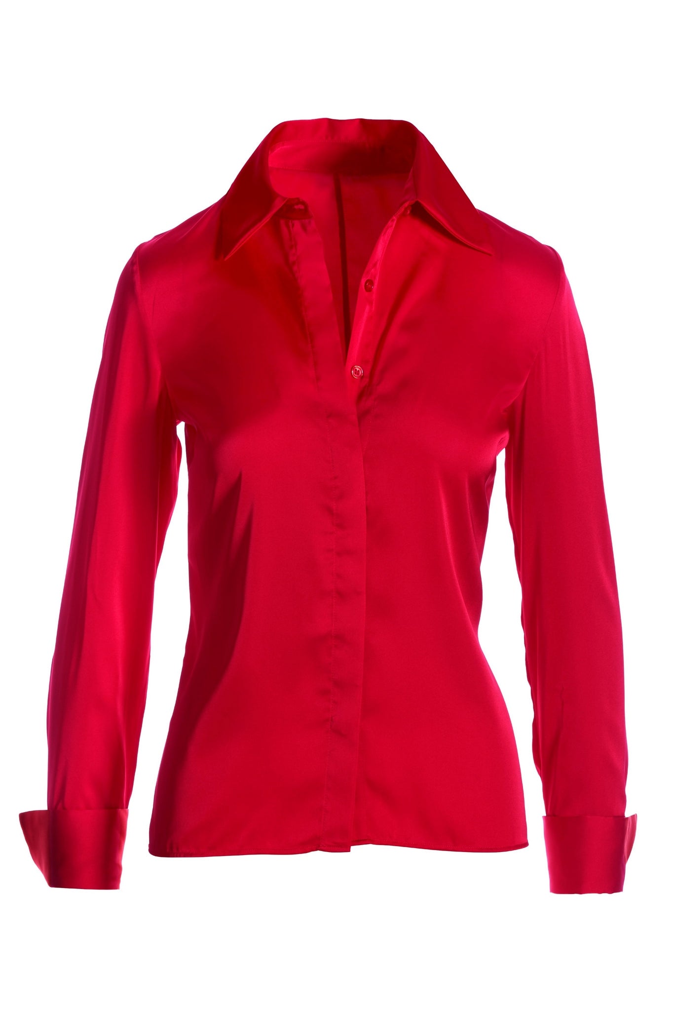 Sophia Button-Up Charmeuse Blouse French Kiss