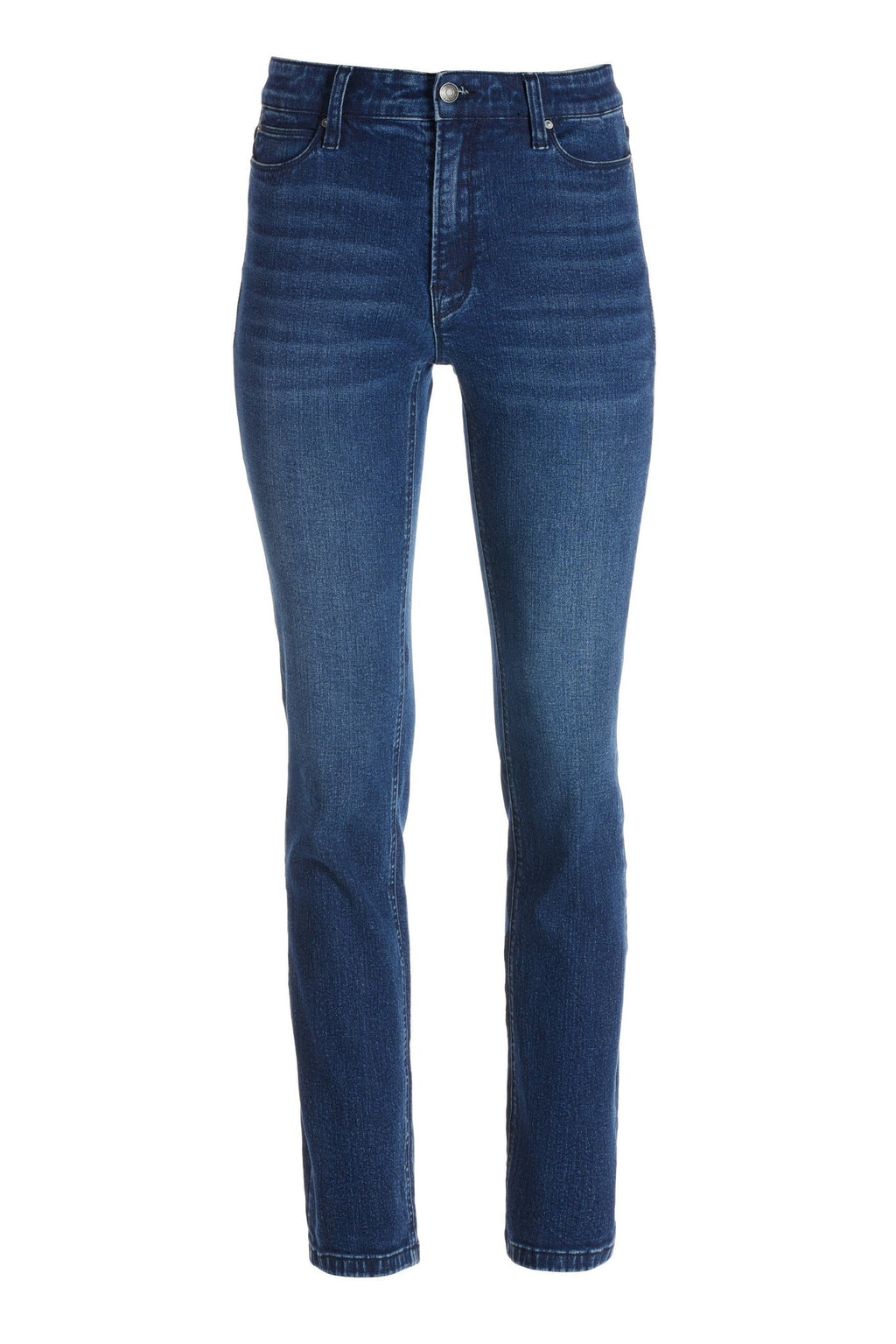Newport High-Rise Slim Straight-Leg Jean Dark/Medium Denim