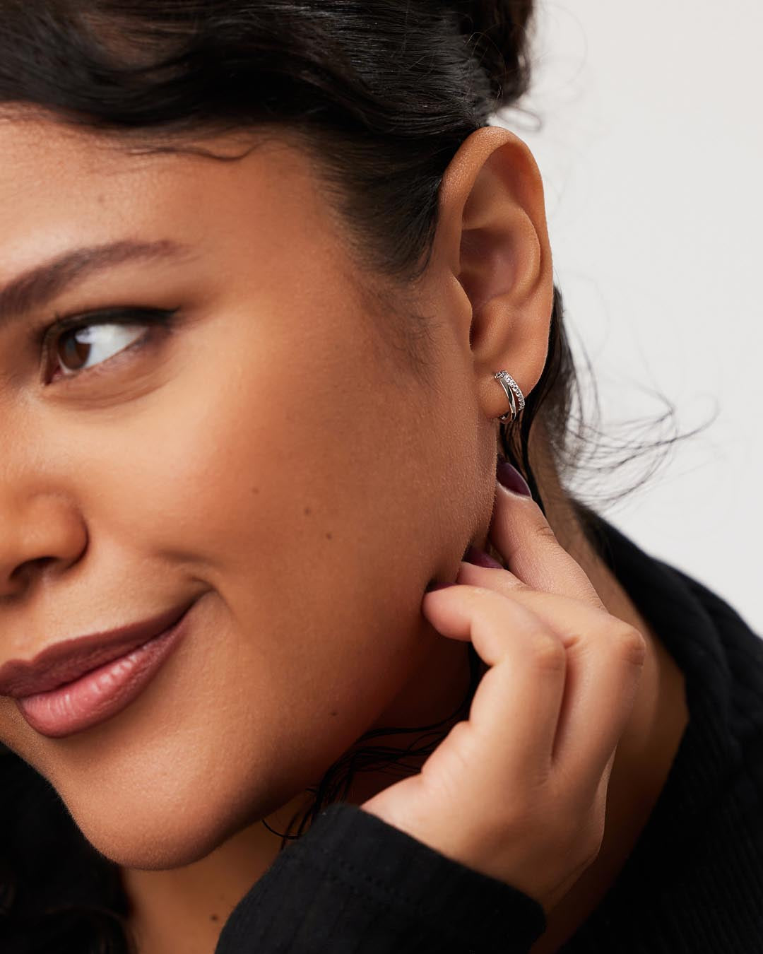 Double Hoop Earrings - Toda Mini Silver