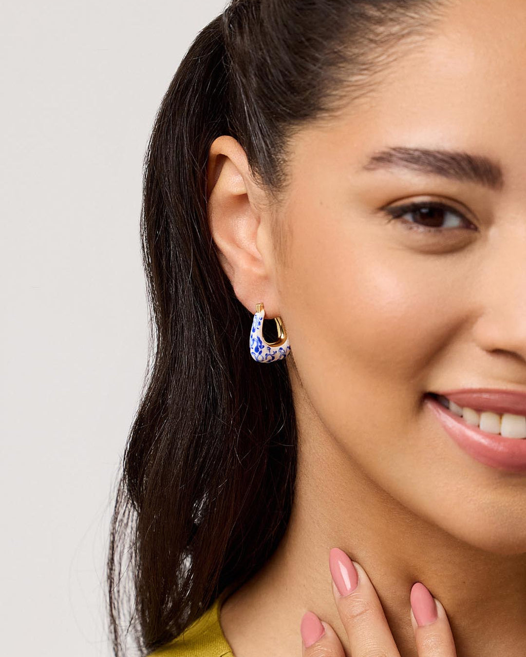 Statement Earrings - Dakota Marble Blue