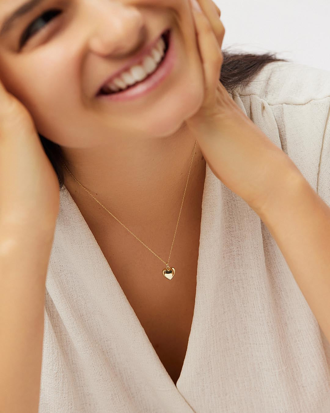 Gold Heart Necklace - Lev Small