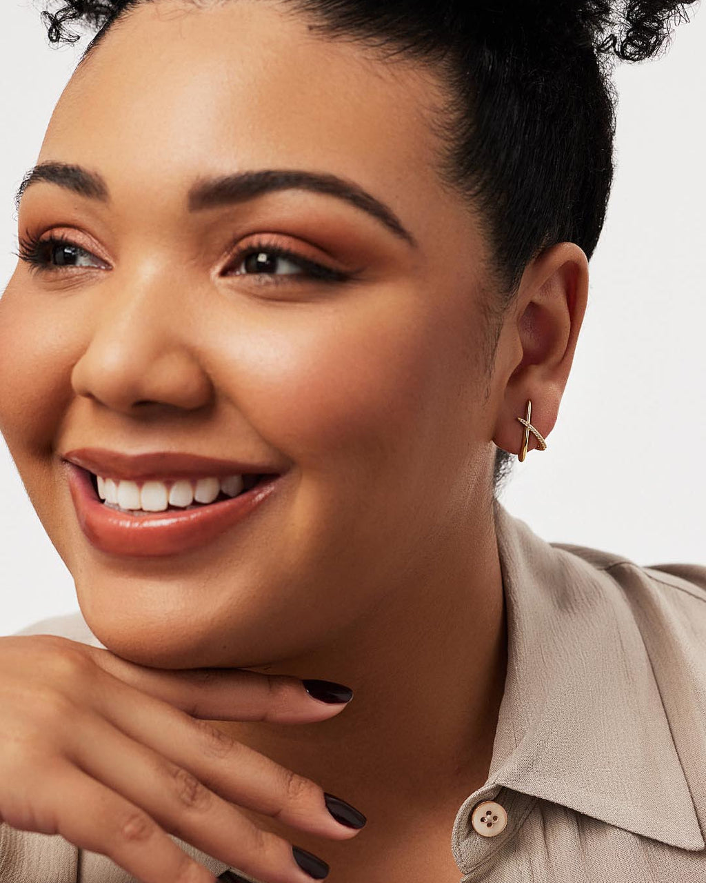 Gold Stud Earrings - Sloane Pave