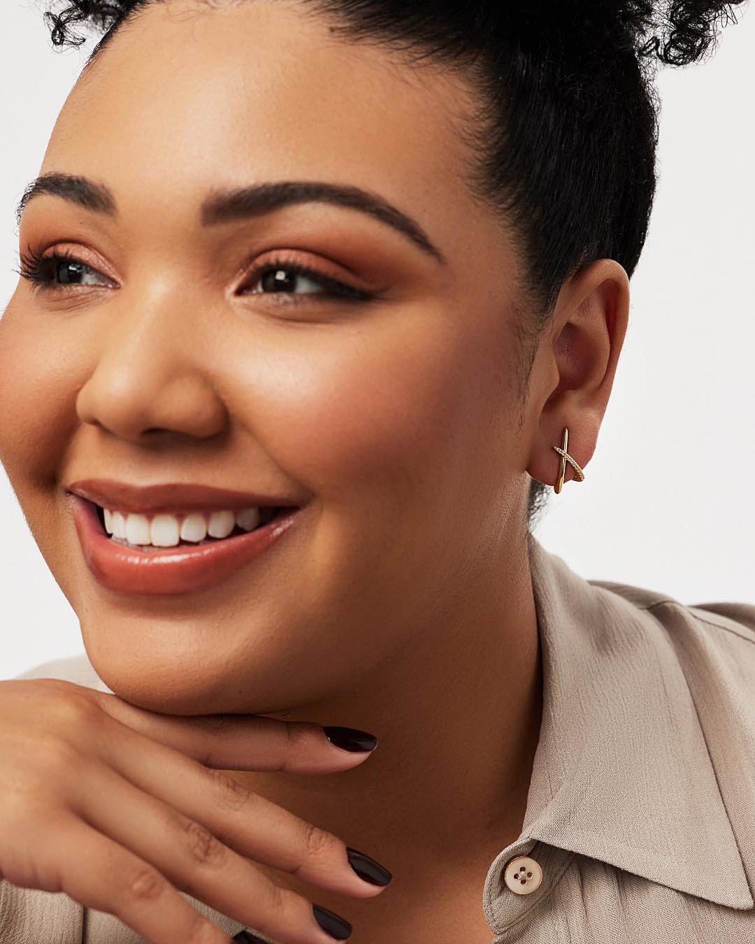 Gold Stud Earrings - Sloane Pave