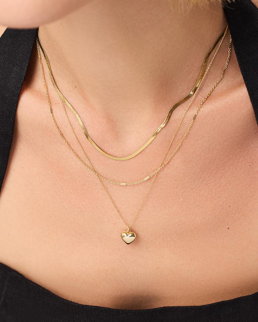 Gold Heart Necklace - Lev Small