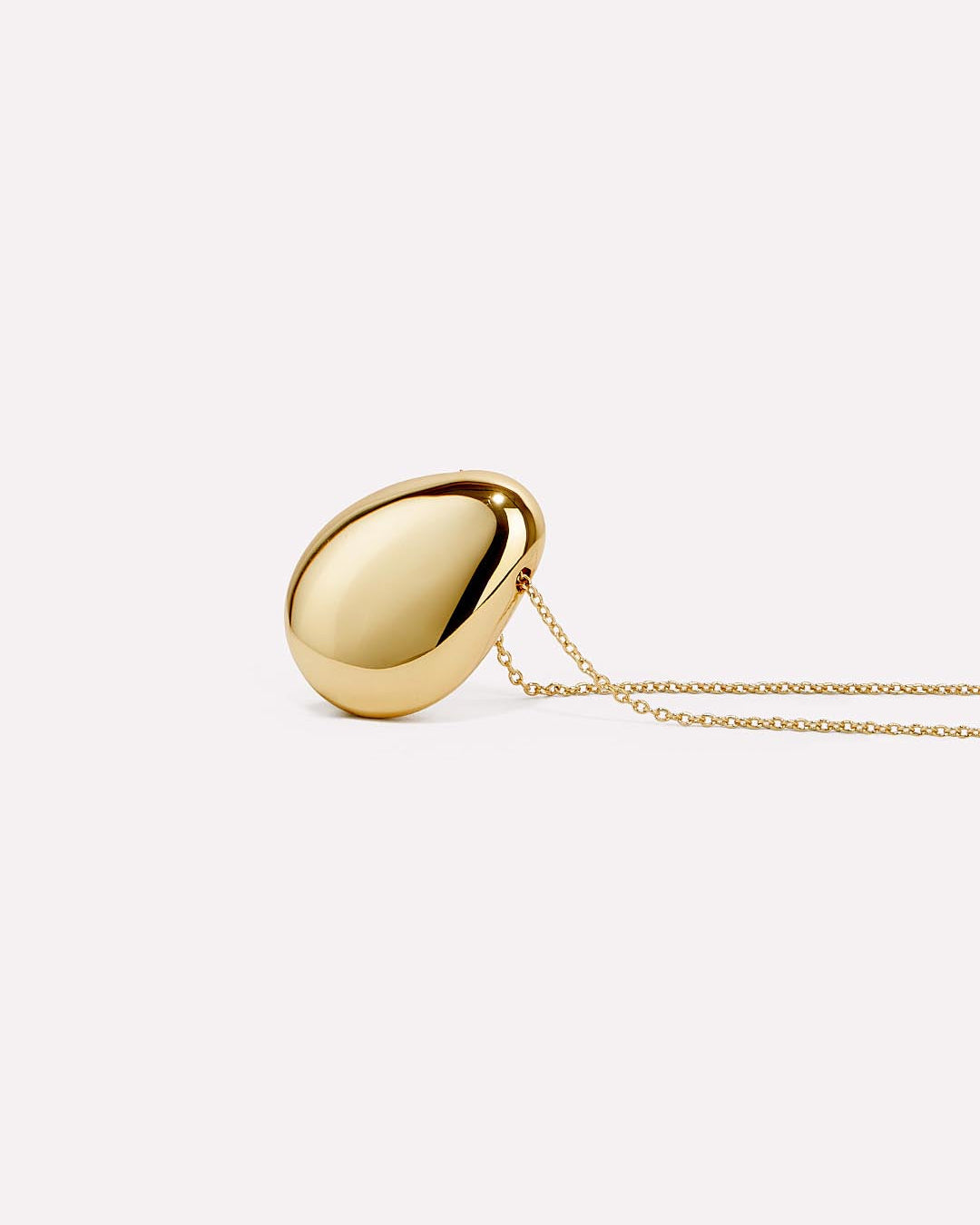 Gold Pendant Necklace - Pebble