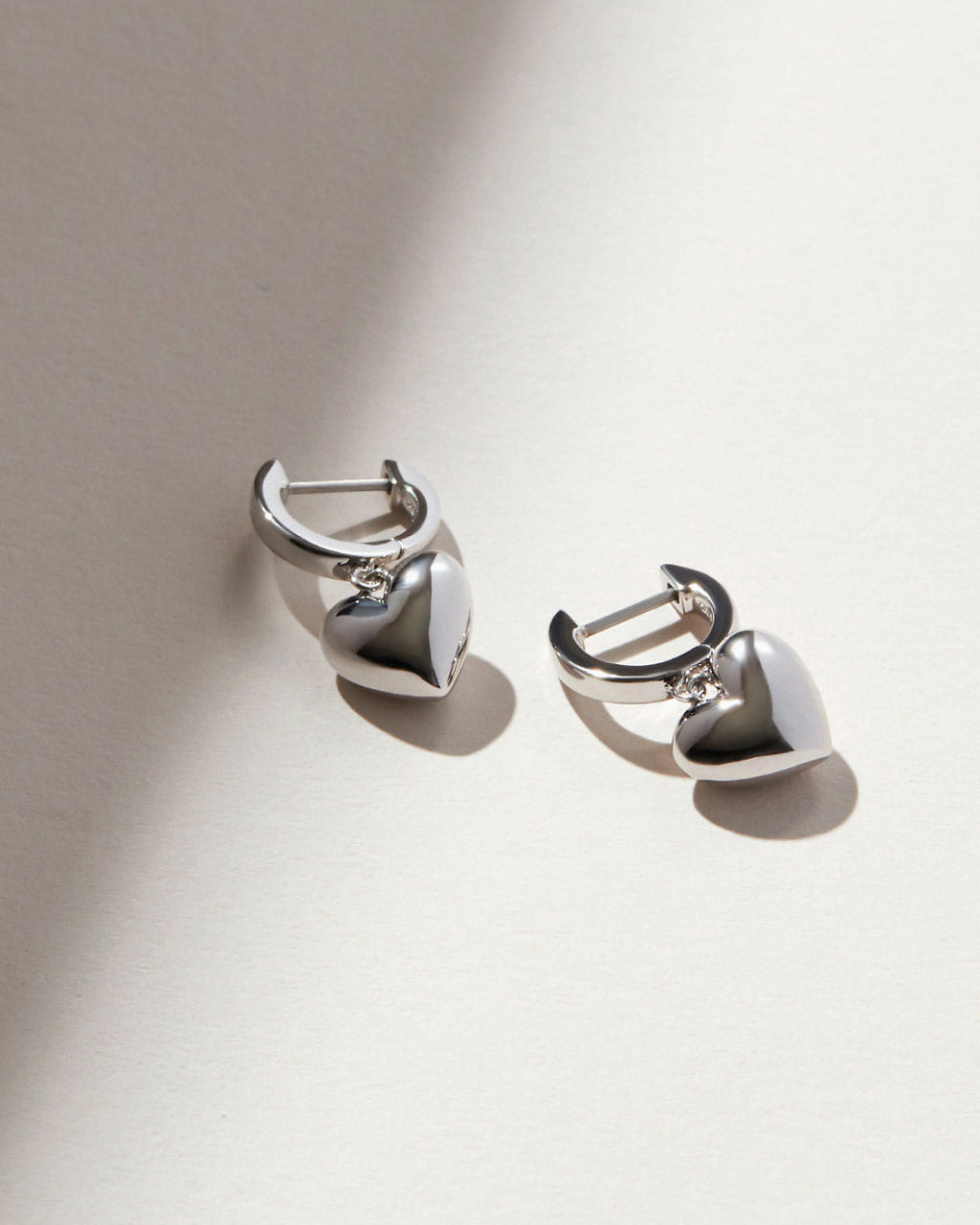 Puffed Heart Hoops - Jessica Silver