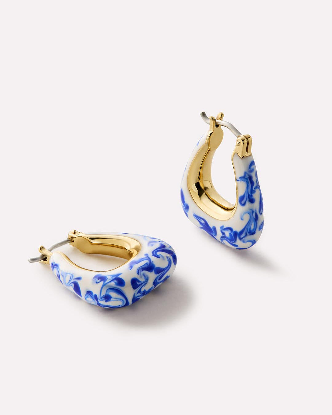 Statement Earrings - Dakota Marble Blue