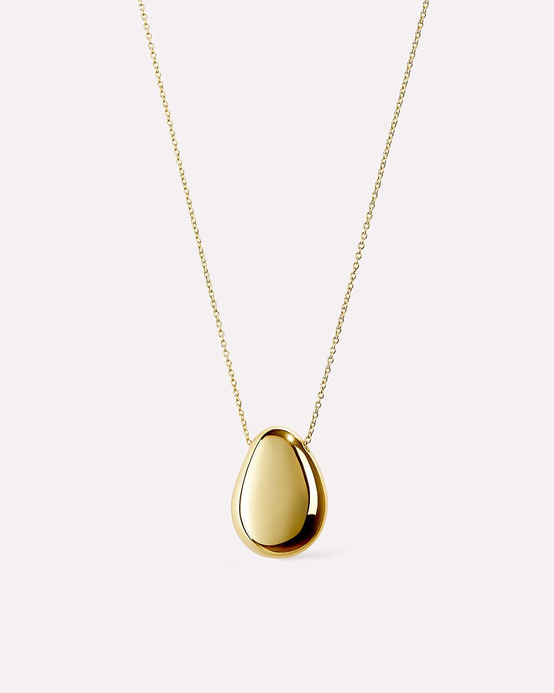 Gold Pendant Necklace - Pebble