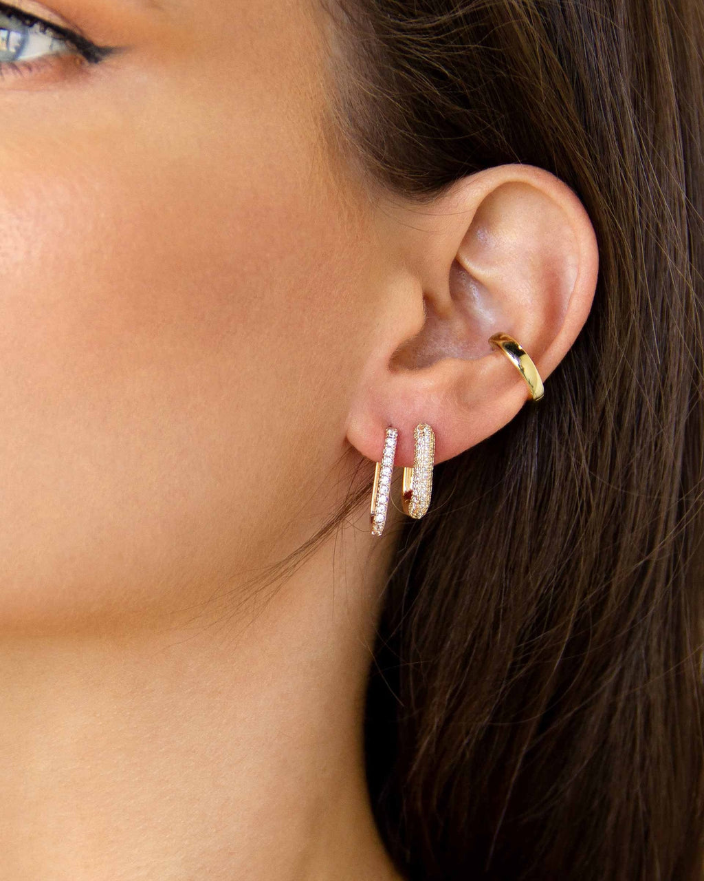 Petite Pave Huggie Earrings