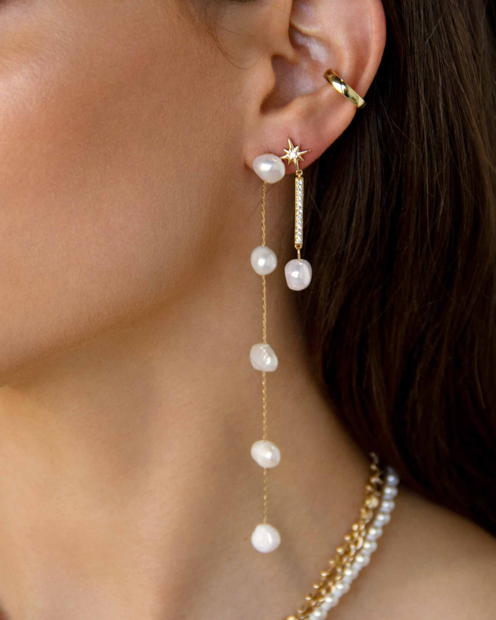Dripping Pearl Delicate Drop Earrings