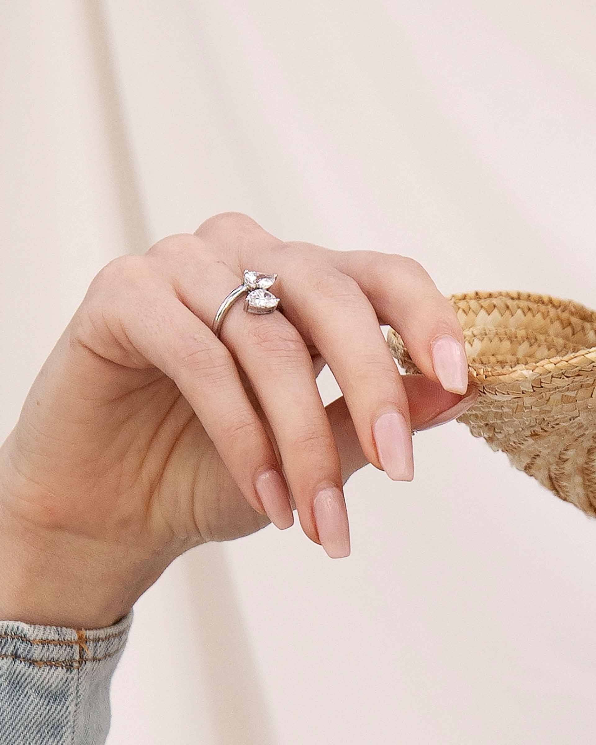 Crystal Teardrop Wrap Ring