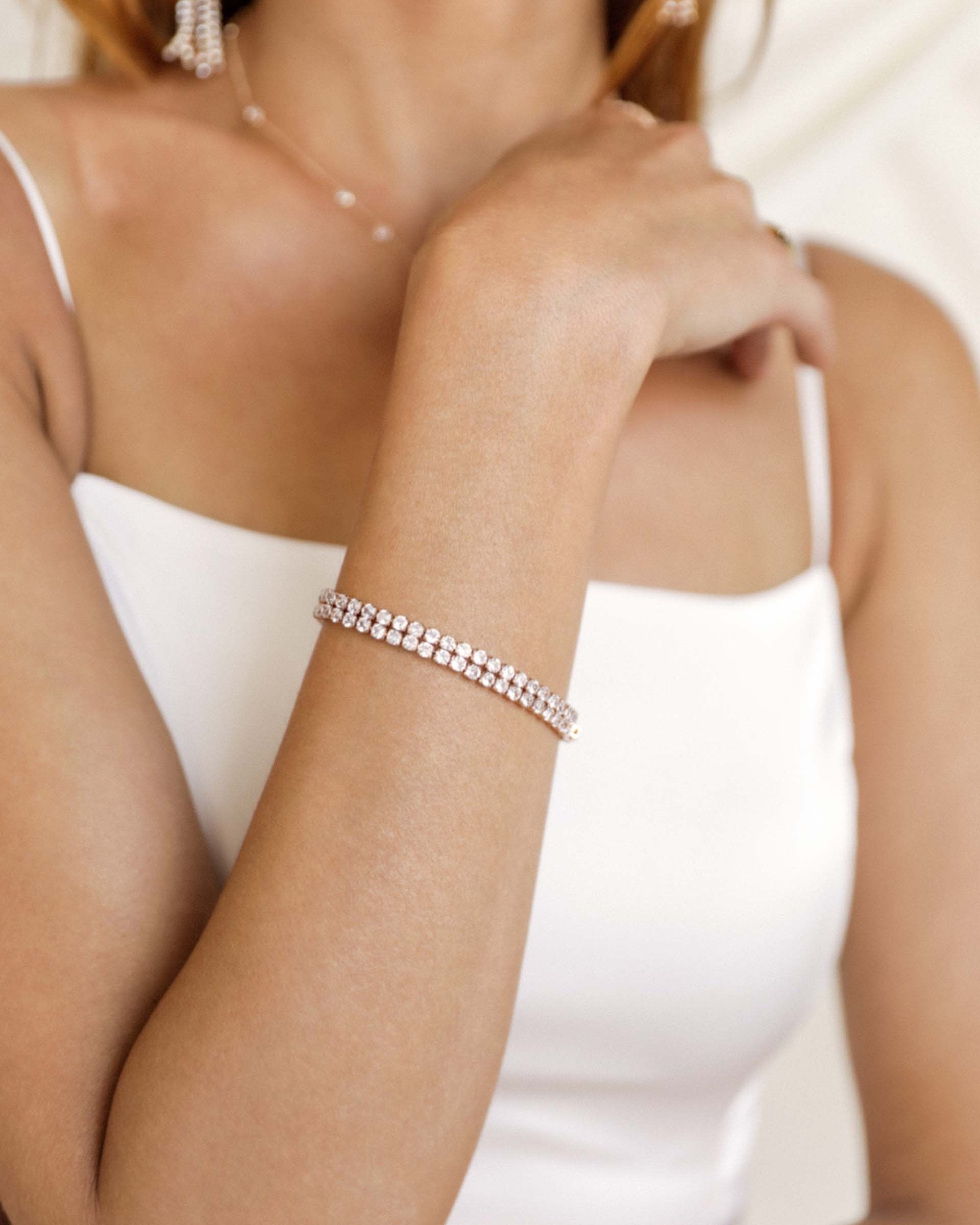 Crystal Double Layered Tennis Bracelet