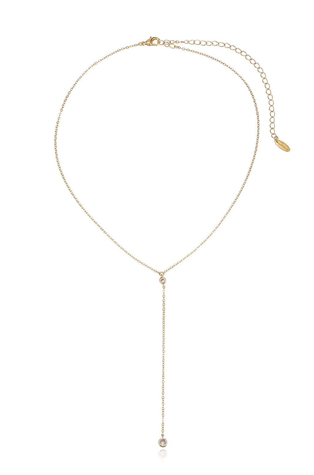 Simplistic Crystal Lariat Necklace Set