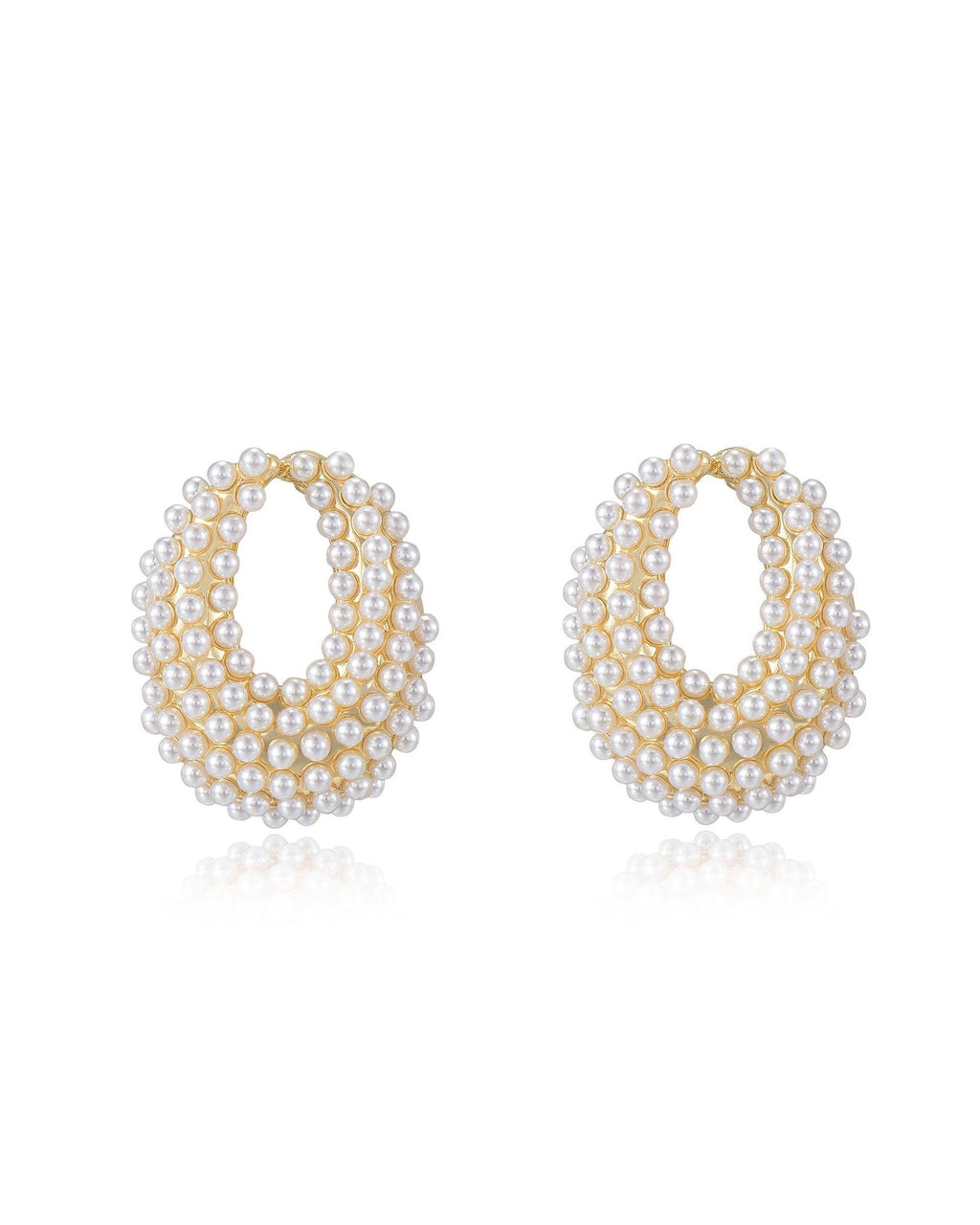 Classic Pearl Cluster Stud Earrings