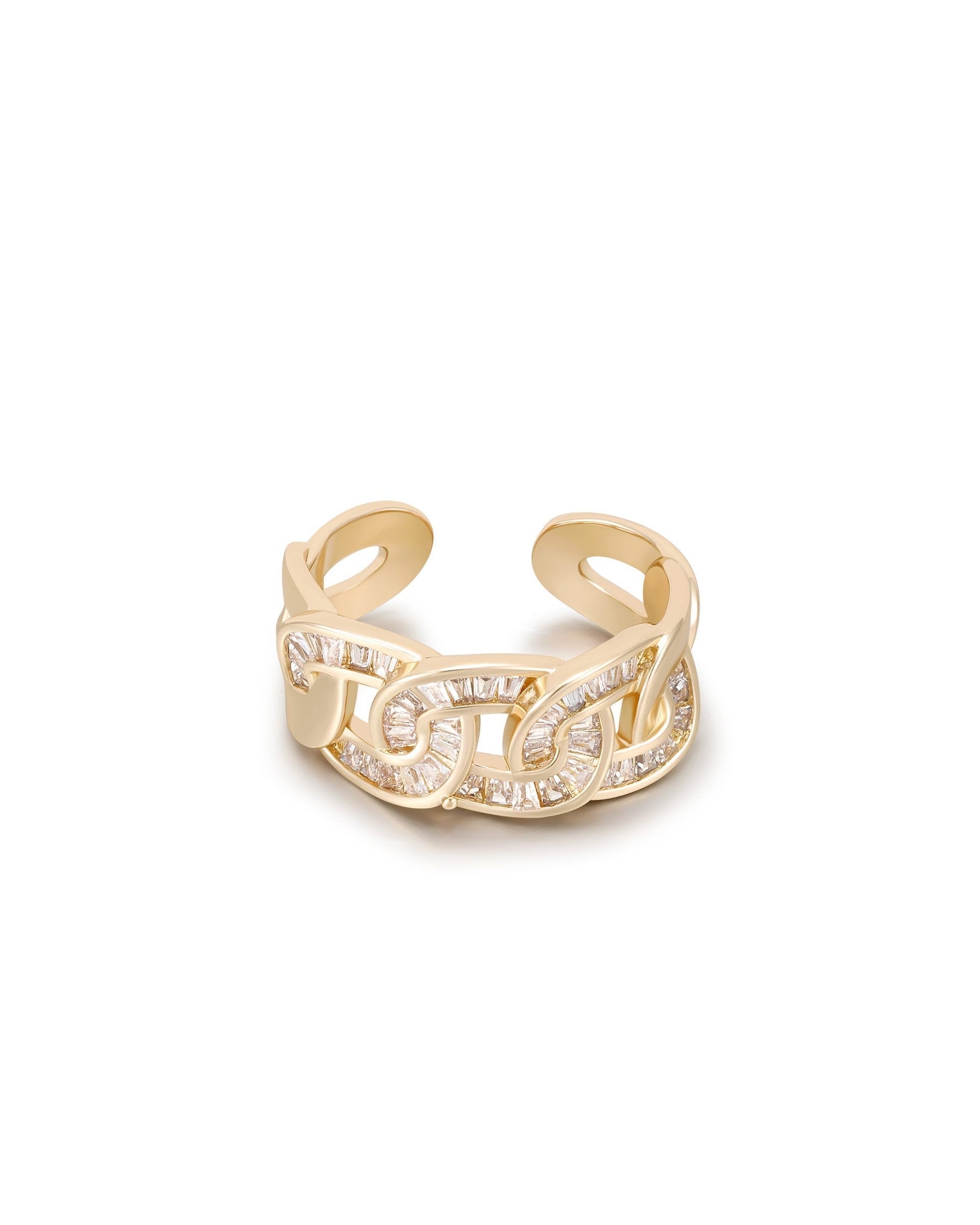Adjustable Crystal Link Ring