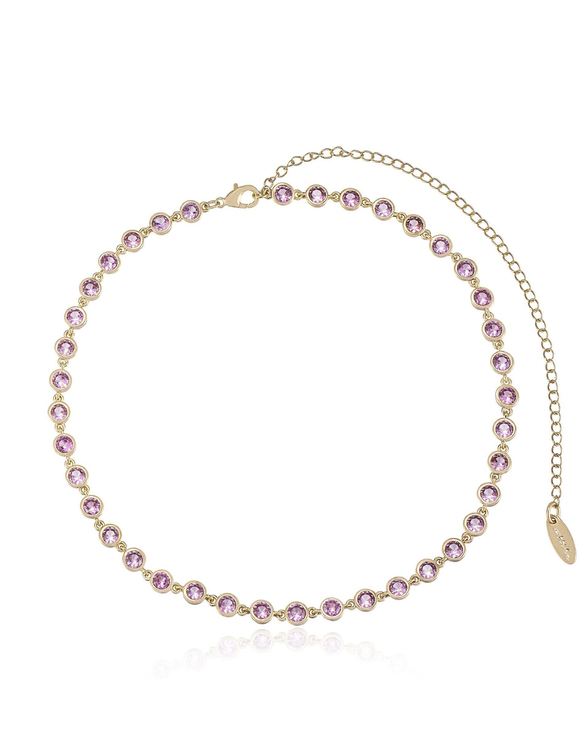 Crystal Disc and Link Necklace