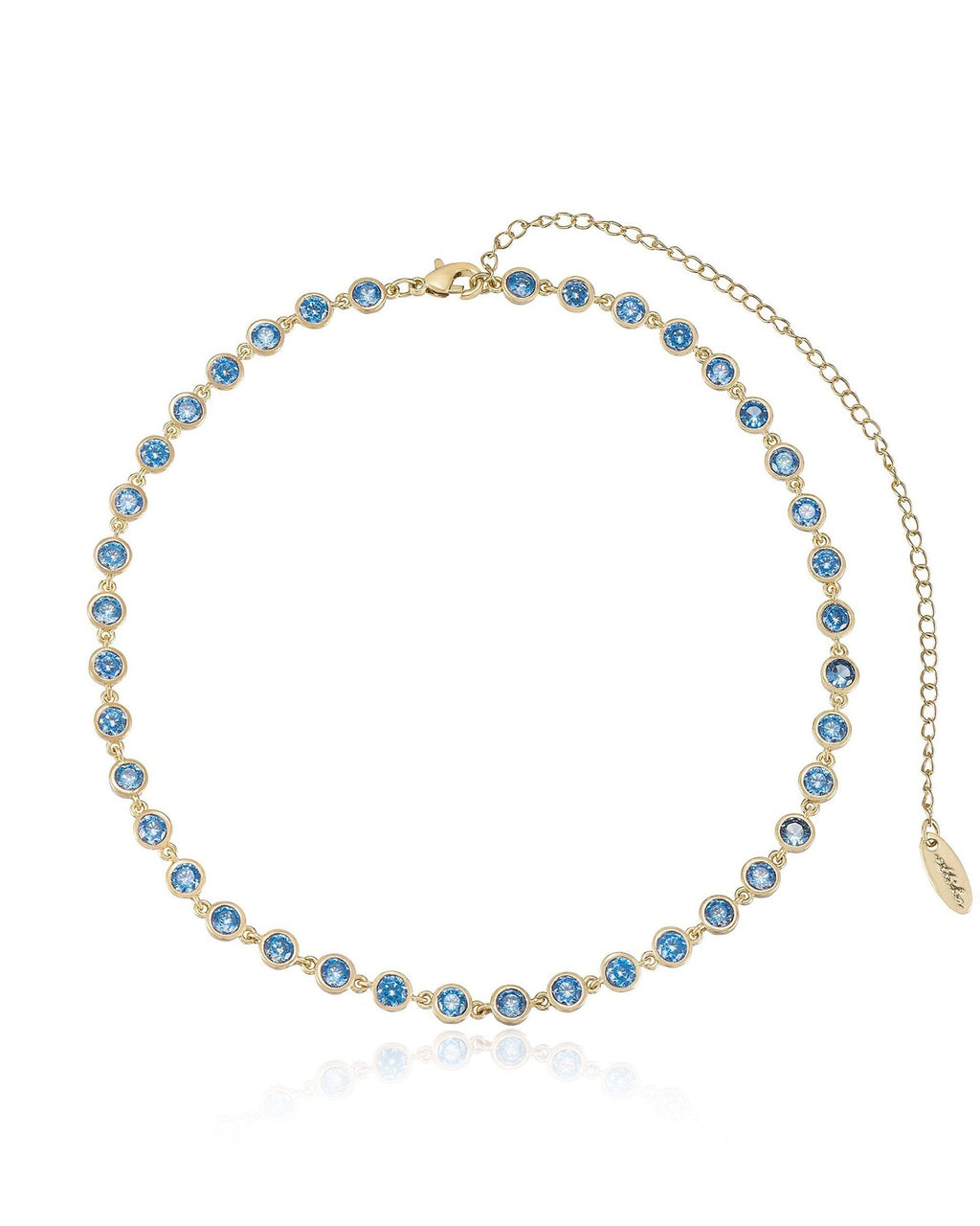 Crystal Disc and Link Necklace