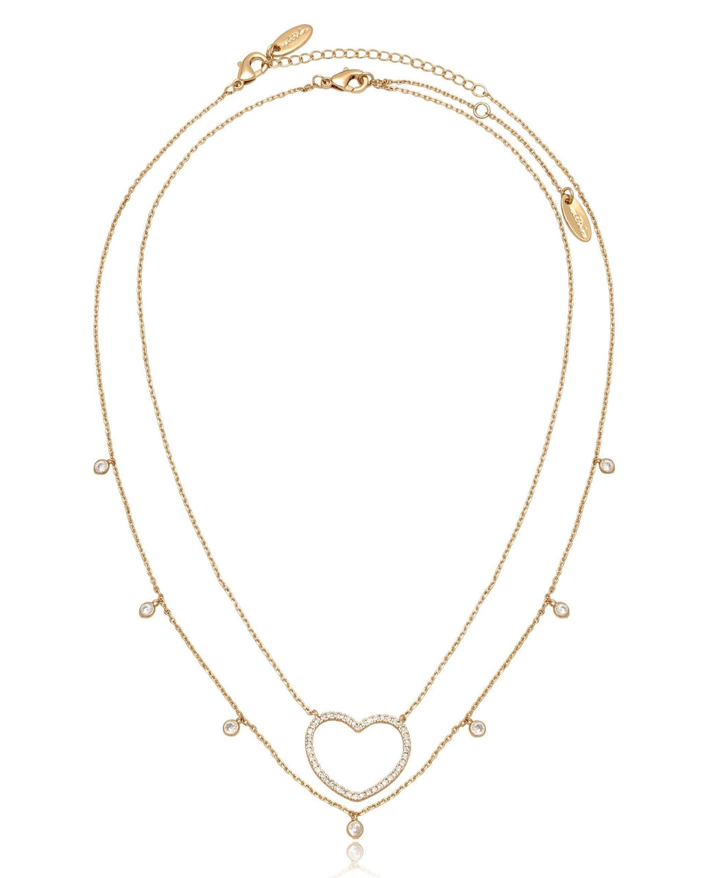 Crystal Heart Drop Necklace Set